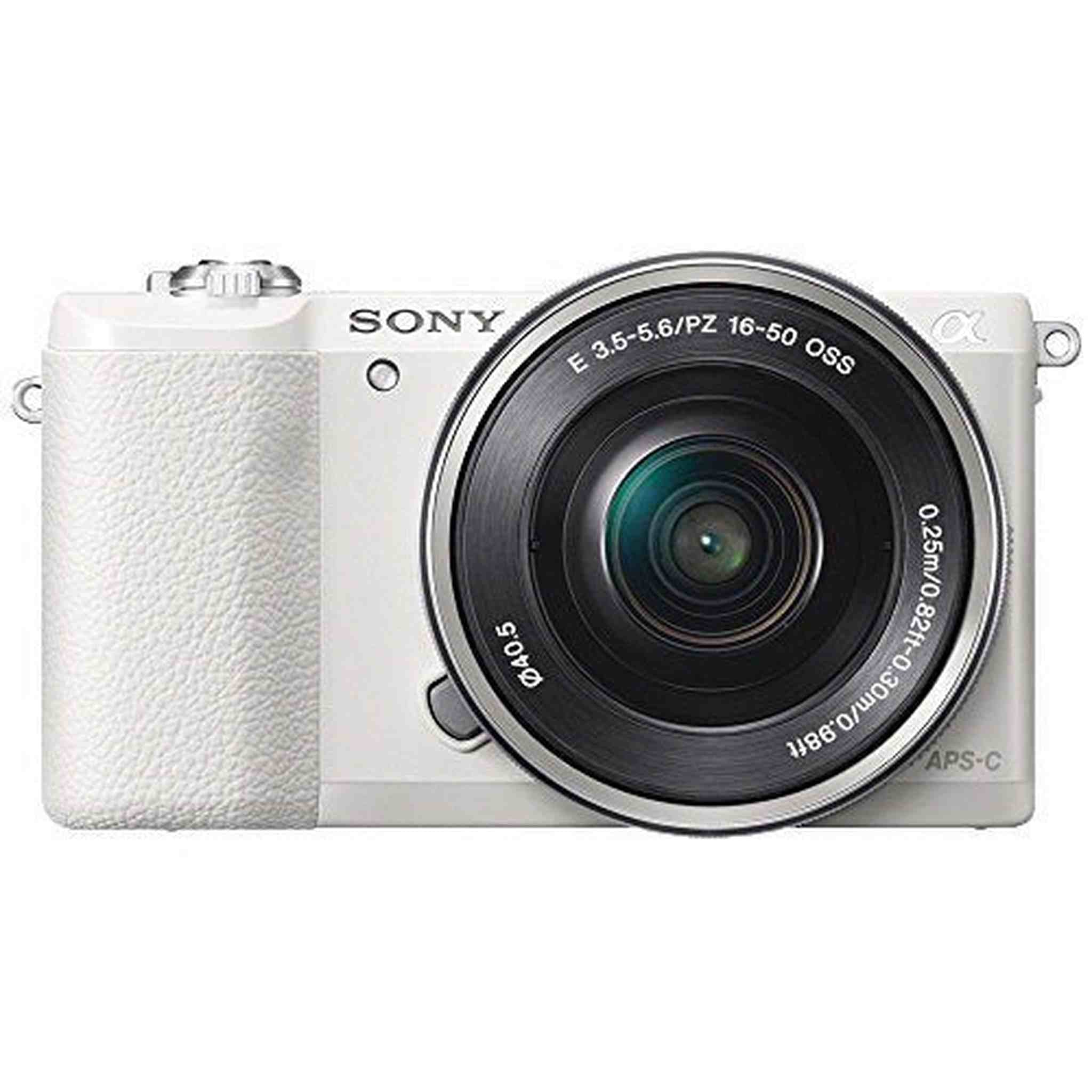 Sony Alpha a5100 Mirrorless Digital Camera with 16-50mm Lens White + Battery + Charger + 64GB Bundle 3 - International Sony