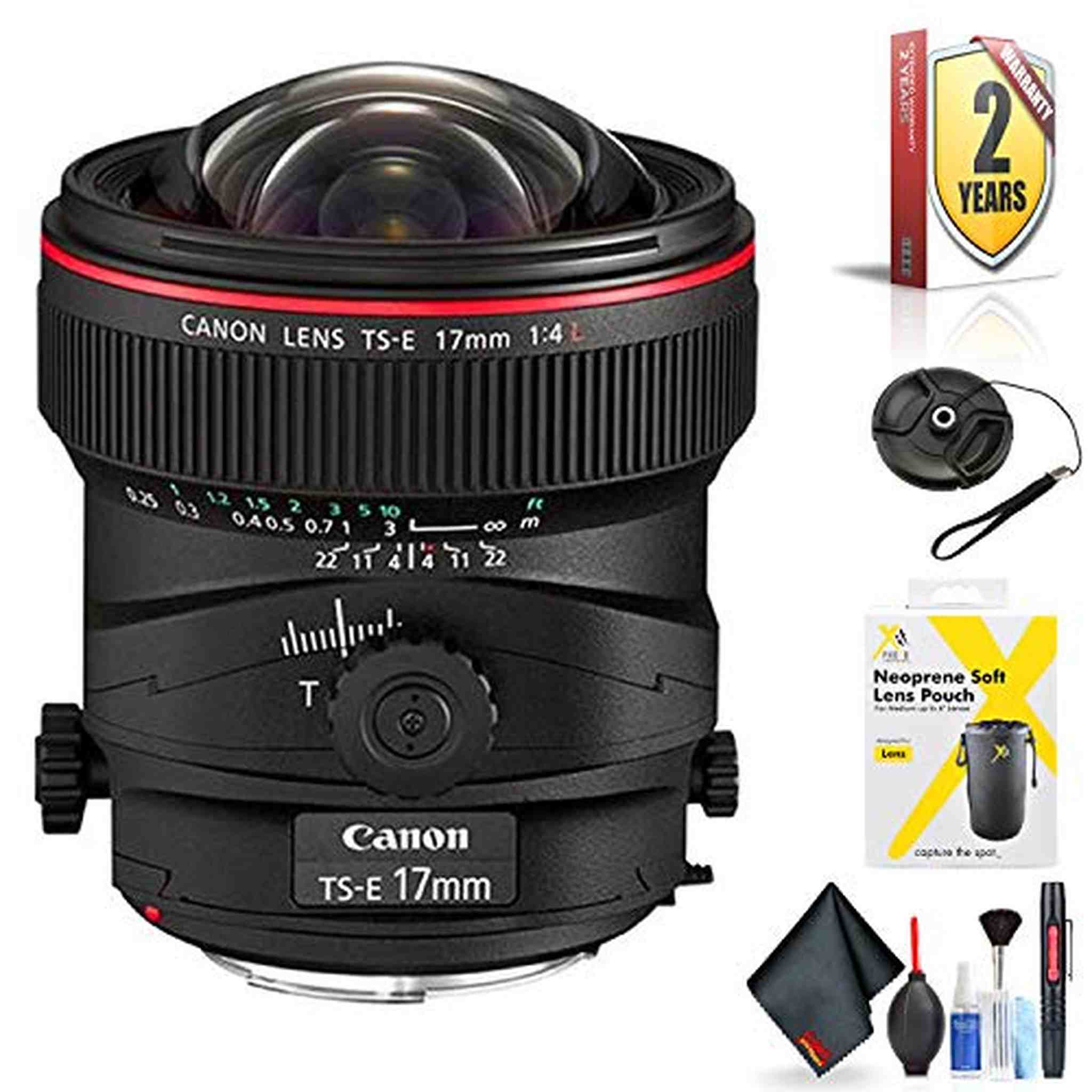 Canon TS-E 17mm f/4L Tilt-Shift Lens for Canon EF Mount + Accessories International Model with 2 Year Warranty Canon