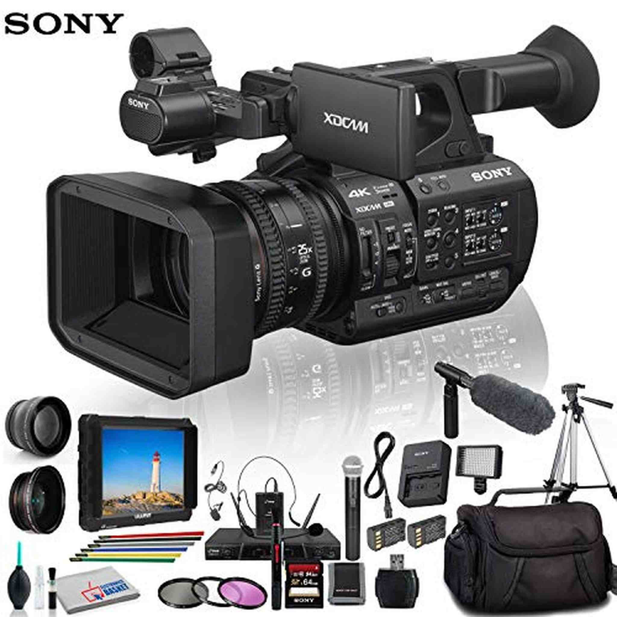 Sony PXW-Z190V 4K XDCAM Camcorder With Tripod, Padded Case, Sony ECM-VG1 and Much More Professional Bundle Sony