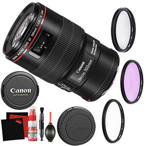 Canon EF 100mm f/2.8L Macro is USM Lens Accessory Bundle International Model Canon