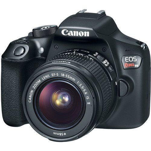 Canon EOS Rebel T6 DSLR Camera with 18-55mm Lens 1159C003 Bundle with Canon EF 75-300mm f/4-5.6 III Lens + More - Used