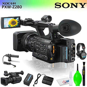Sony PXW-Z280 4K 3-CMOS 1/2" Sensor XDCAM Camcorder Accessory Bundle with Condenser Mic, Professional Headphones and Cleaning Kit Sony