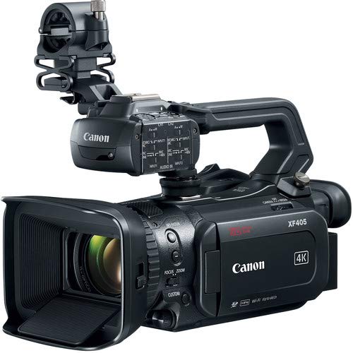 Canon XF405 UHD 4K60 Camcorder with Dual-Pixel Autofocus Bundle with 2X Canon Battery + 2x64 GB Memory Card+ Filter Kit - Used