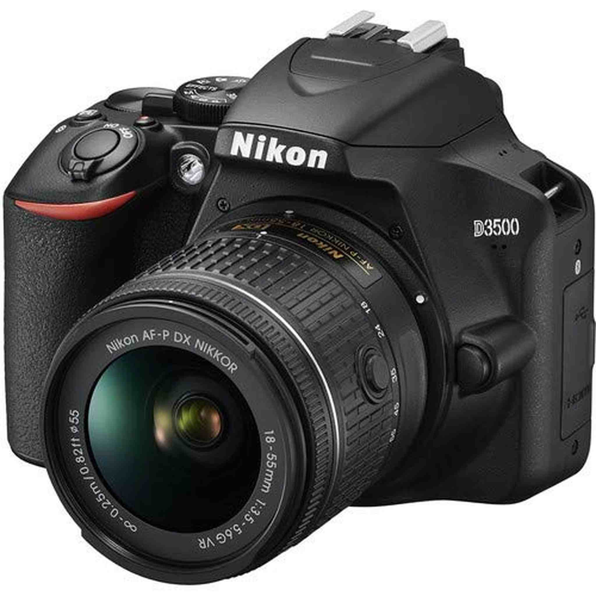 Nikon D3500 DSLR Camera with 18-55mm Lens 1590 Professional Bundle W/Bag, Extra Battery, LED Light, Mic, Filters, Tripod, Monitor and More Nikon