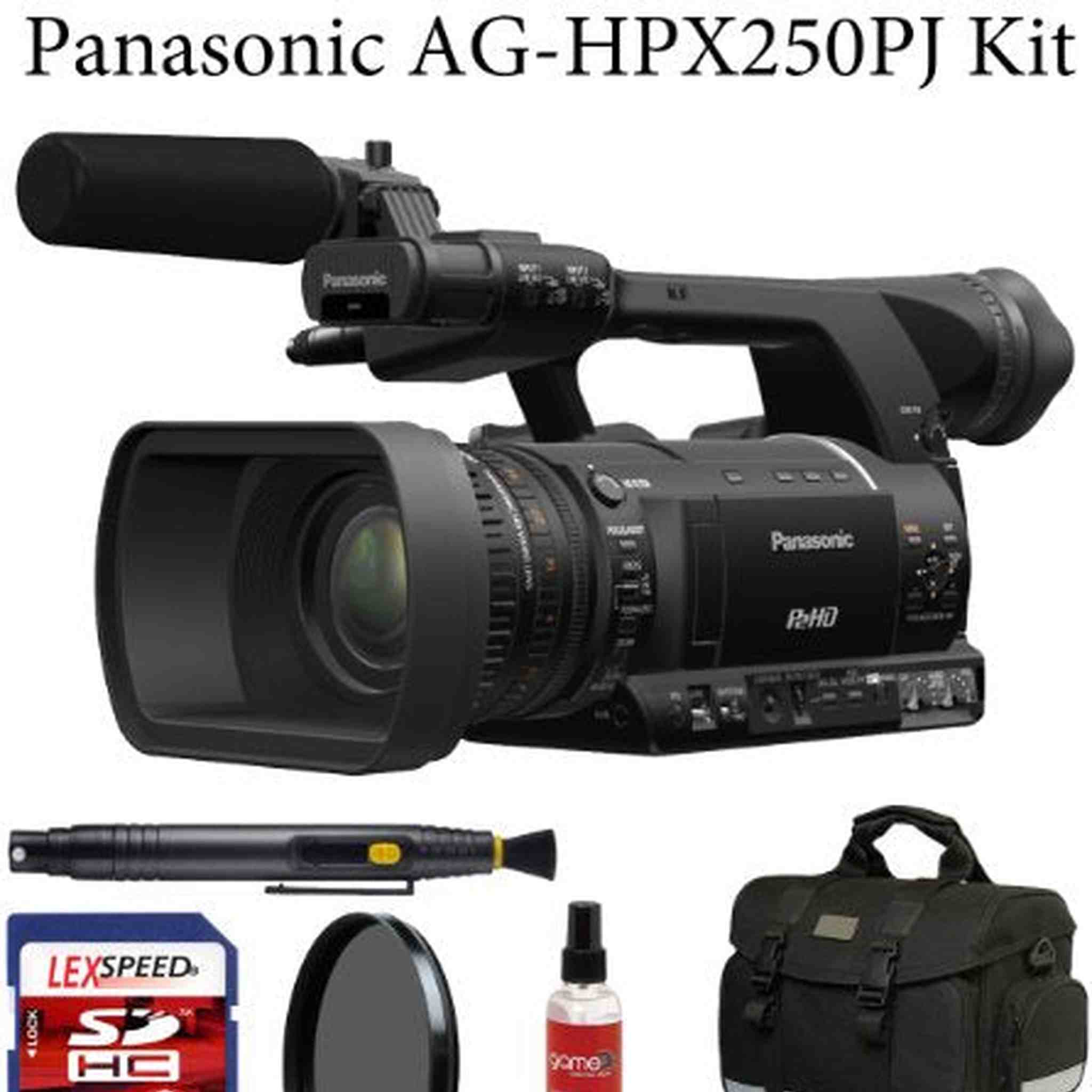 Panasonic AG-HPX250PJ 1/3" 2.2 megapixel P2 Handheld Camcorder + Deluxe Case + Air Blower + Lens Cleaning Brush Bundle Panasonic
