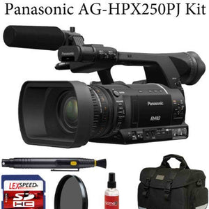 Panasonic AG-HPX250PJ 1/3" 2.2 megapixel P2 Handheld Camcorder + Deluxe Case + Air Blower + Lens Cleaning Brush Bundle Panasonic