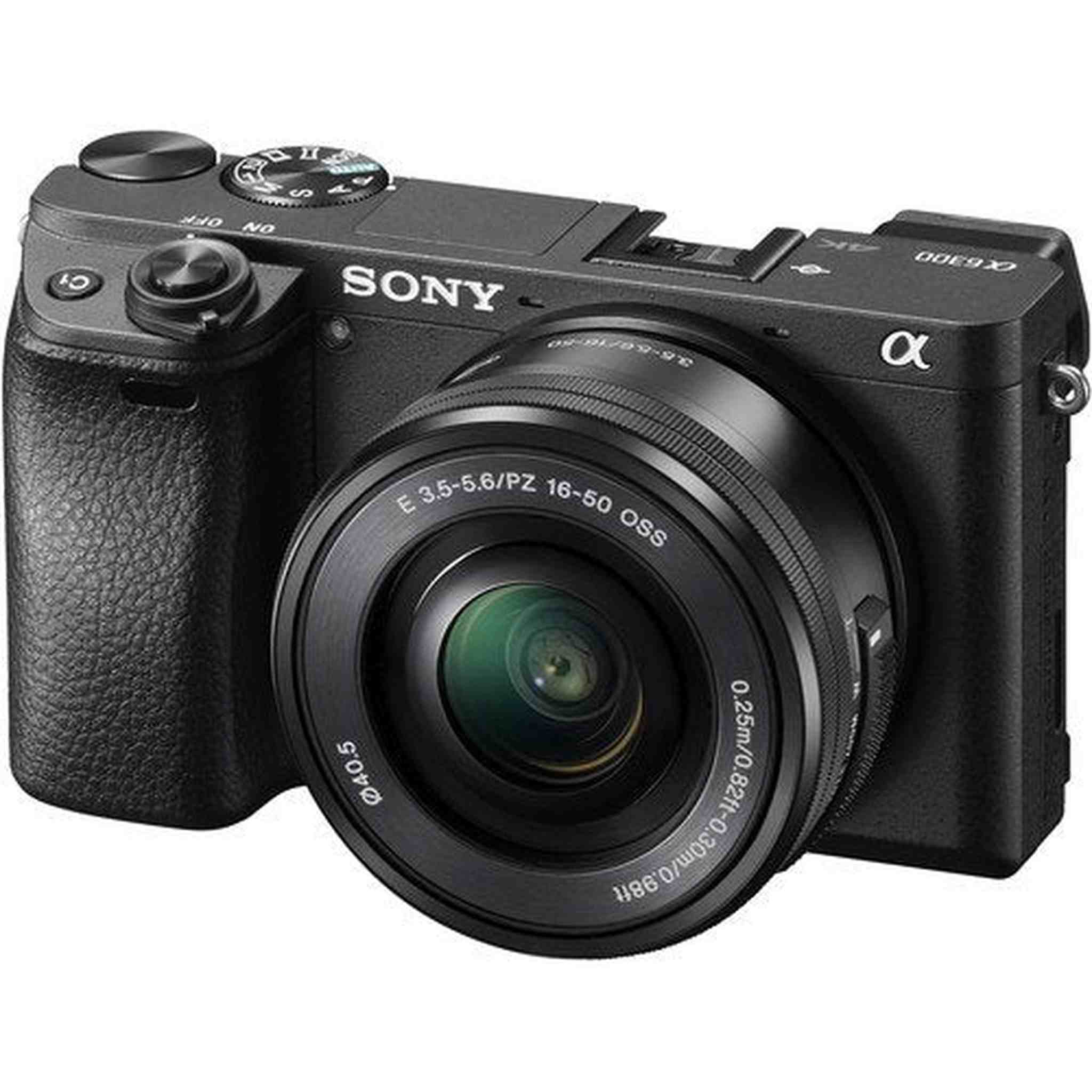 Sony Alpha a6300 Mirrorless Camera with 16-50mm Lens Black ILCE6300L/B with Bag, Filters, 2X Extra Batteries, Rode Mic, - Used Sony