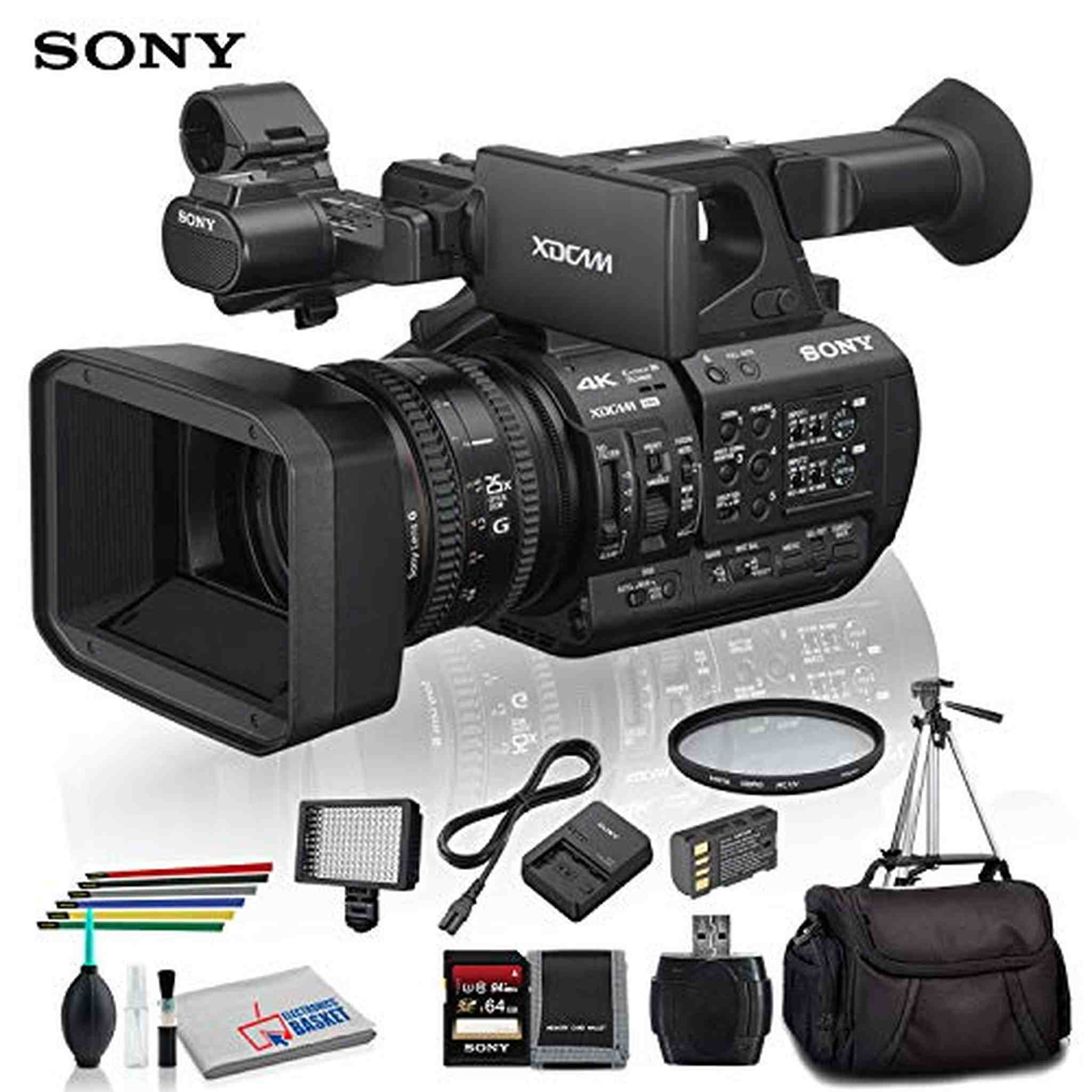 Sony PXW-Z190V 4K XDCAM Camcorder With Tripod, Padded Case, LED Light, 64GB Memory Card and More Starter Bundle Sony