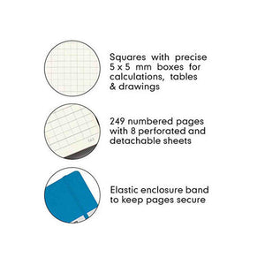 LEUCHTTURM1917 - Medium A5 Squared Hardcover Notebook Azur - 251 Numbered Pages Leuchtturm