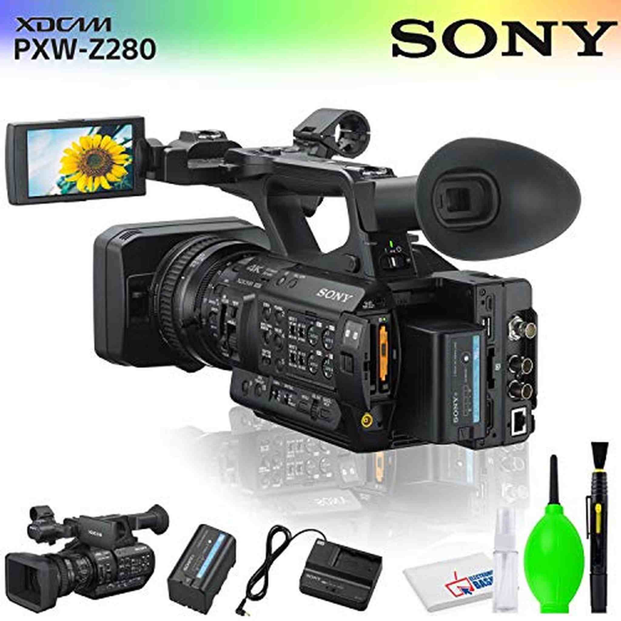 Sony PXW-Z280 4K 3-CMOS 1/2" Sensor XDCAM Camcorder Accessory Bundle Sony