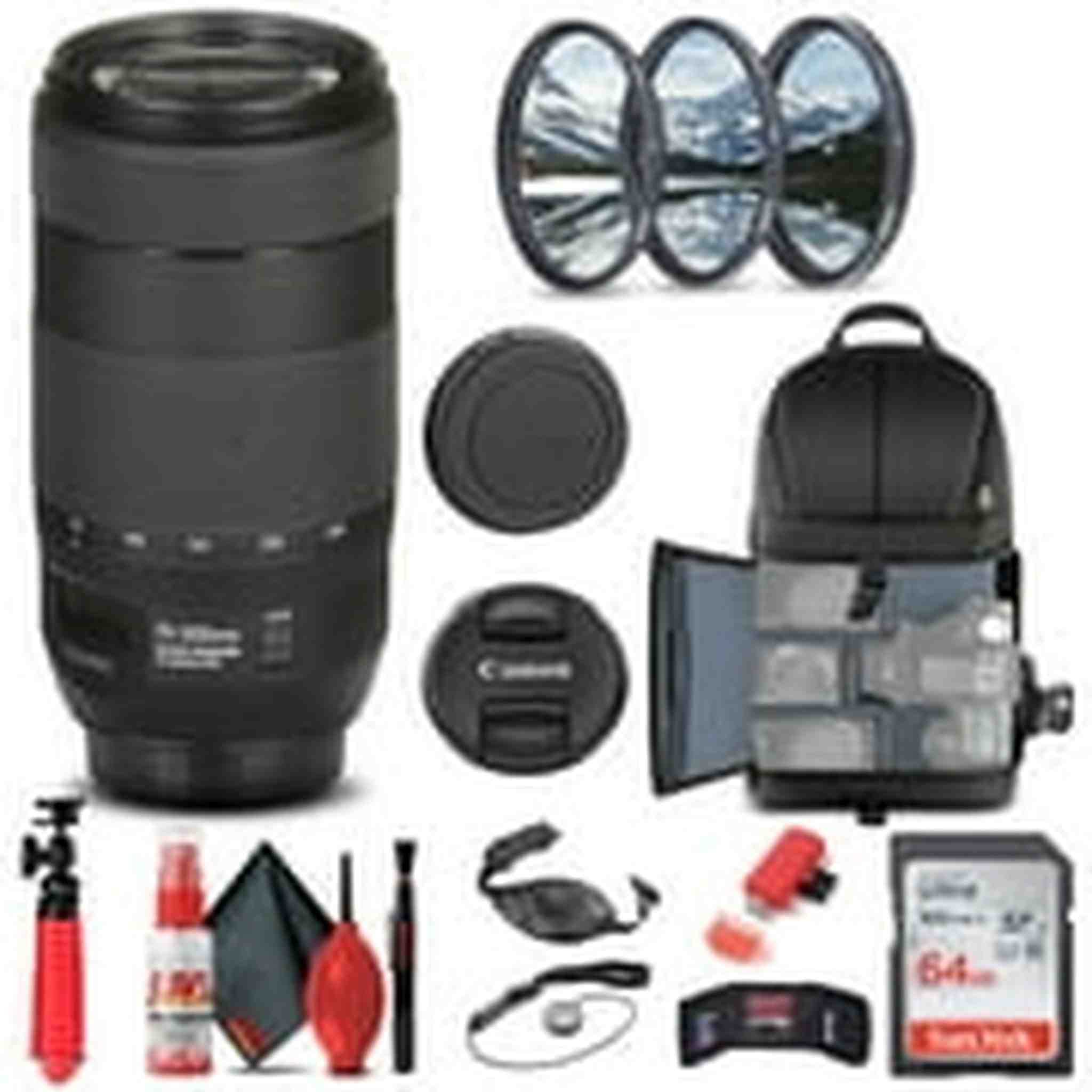 Canon EF 70-300mm f/4-5.6 IS II USM Lens 0571C002 + Filter + BackPack + More Canon