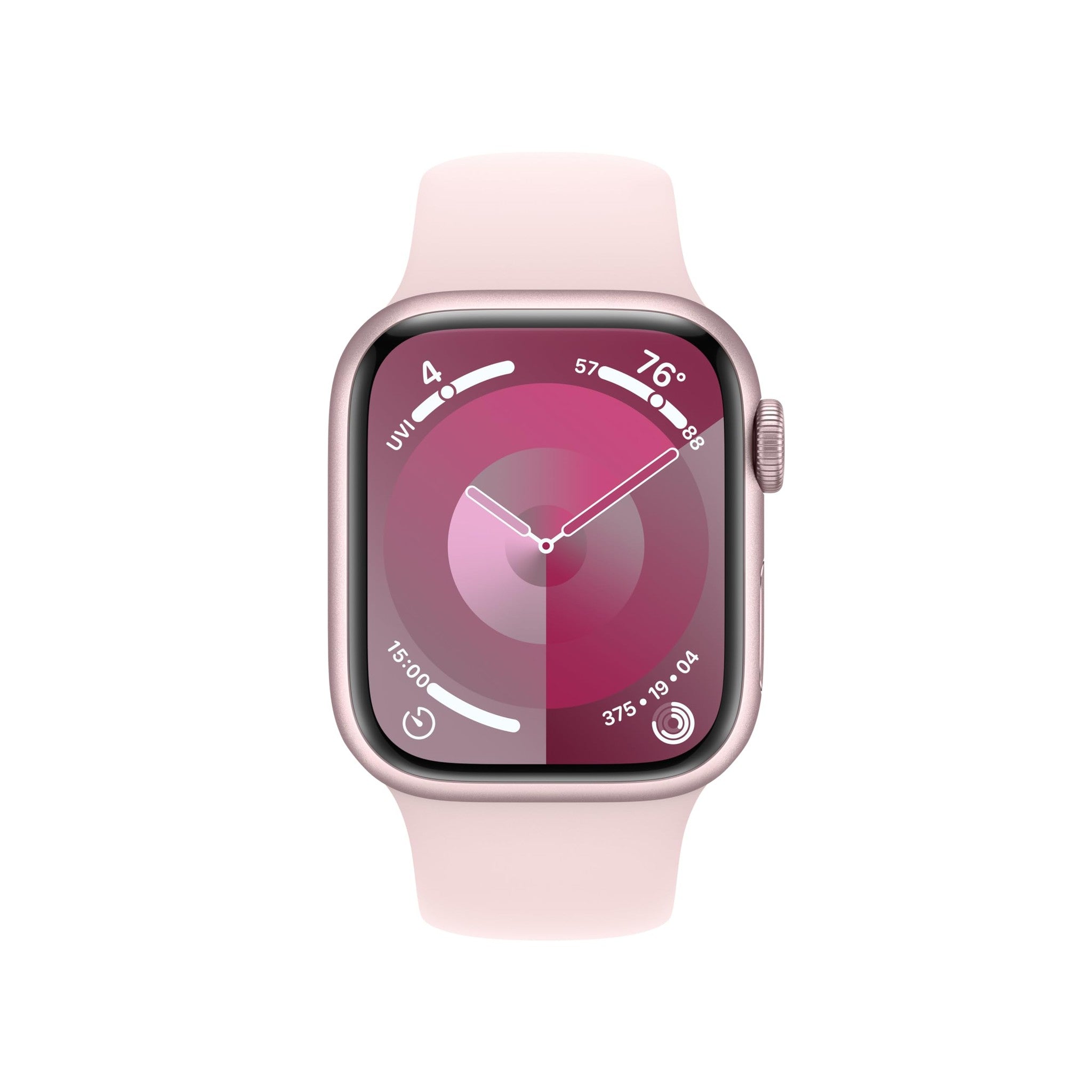 Apple Watch Series 9 GPS + Cellular 41mm Smartwatch with Pink Aluminum Case with Pink Sport Band S/M. Apple