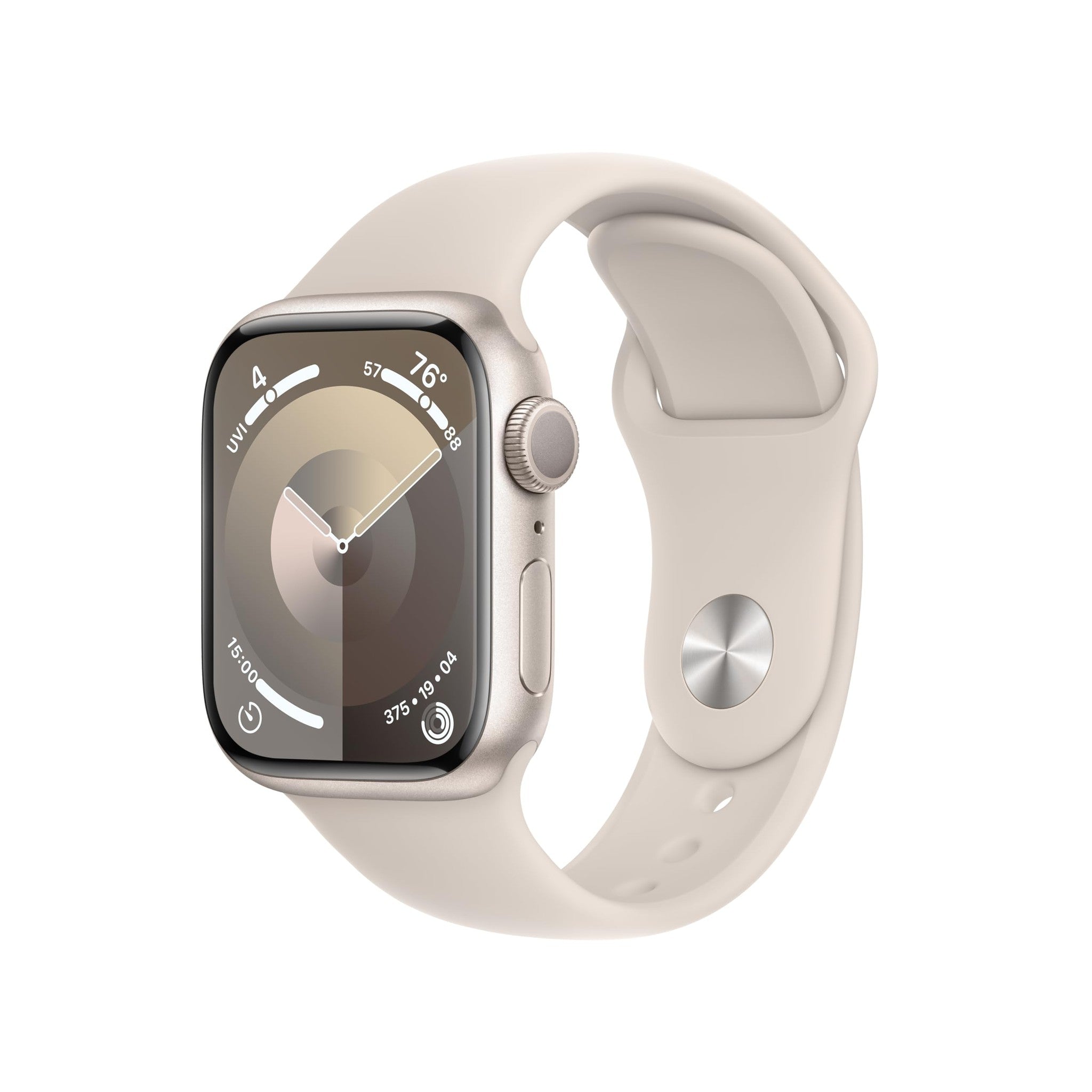 Apple Watch Series 9 GPS 41mm Smartwatch with Starlight Aluminum Case with Starlight Sport Band S/M. Apple