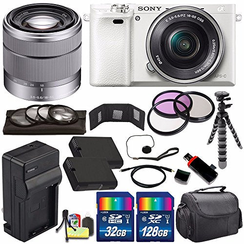 Sony Alpha a6000 Mirrorless Digital Camera with 16-50mm Lens White + Sony SEL 1855 18-55mm Zoom Lens + 160GB Bundle 17 Sony
