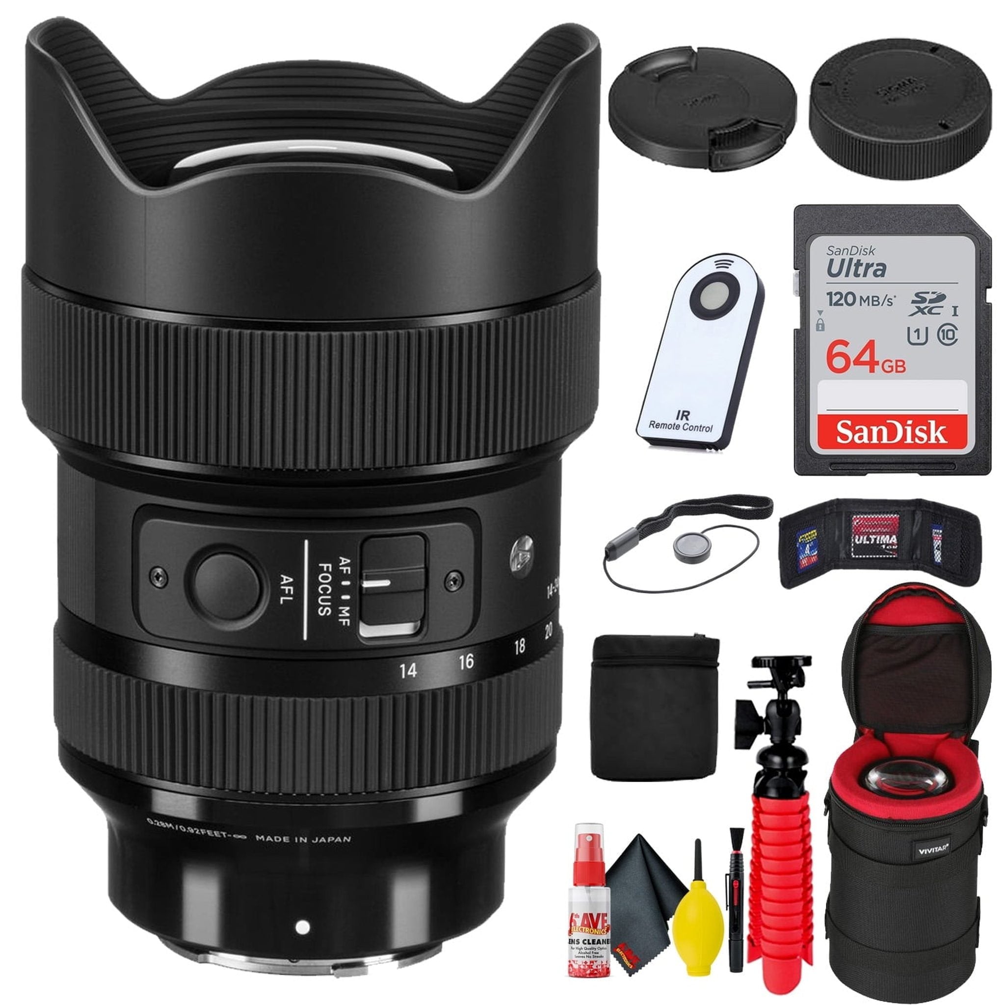 Sigma 14-24mm f/2.8 DG DN Art Lens for Sony E + 64GB Accessory Bundle Sigma