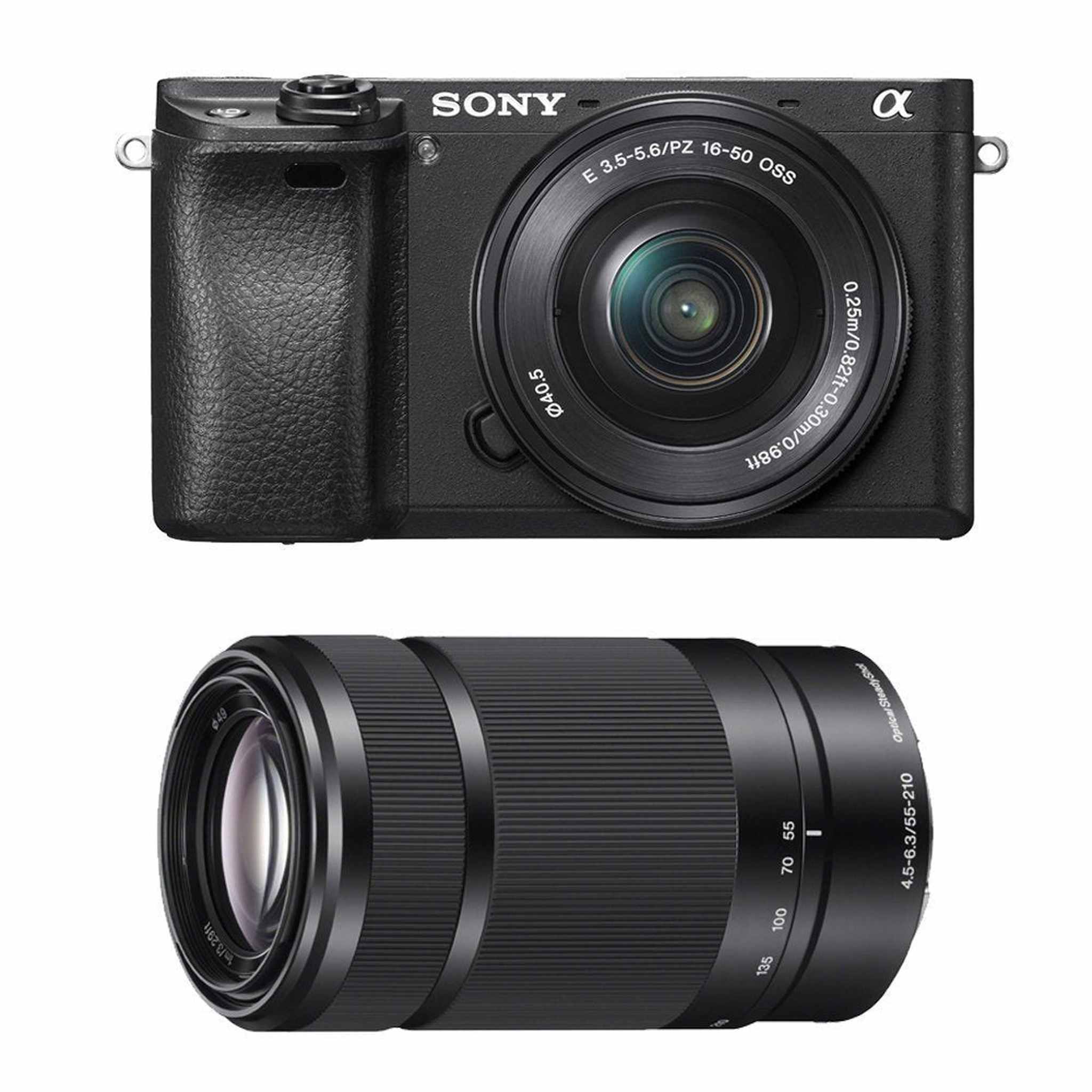 Sony Alpha a6300 Mirrorless Digital Camera with 16-50mm and 55-210mm Lenses Kit Black International Model Sony