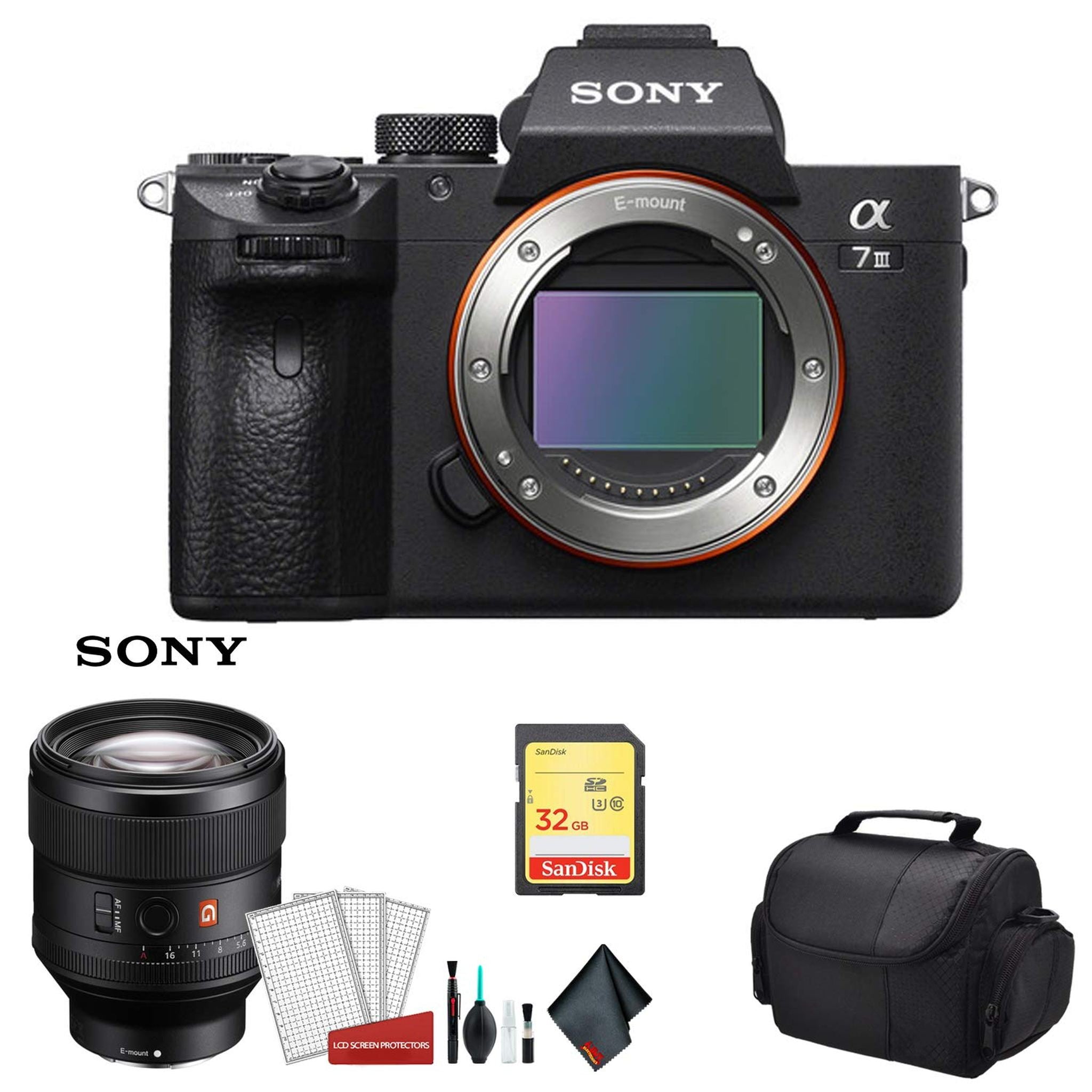 Sony Alpha a7 III Full Frame Mirrorless Digital Camera Body Only ILCE7M3/B - Bundle Kit with Sony FE 85mm f/1.4 GM Len - Used Sony