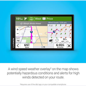 Garmin dēzl™ OTR620, High-Res 6” GPS Truck Navigator, Custom Truck Routing, Satellite Imagery, Wind Speed, Community-Shared Loading Docks, Truck Entrances & Parking Availability, Popular Truck Paths Garmin
