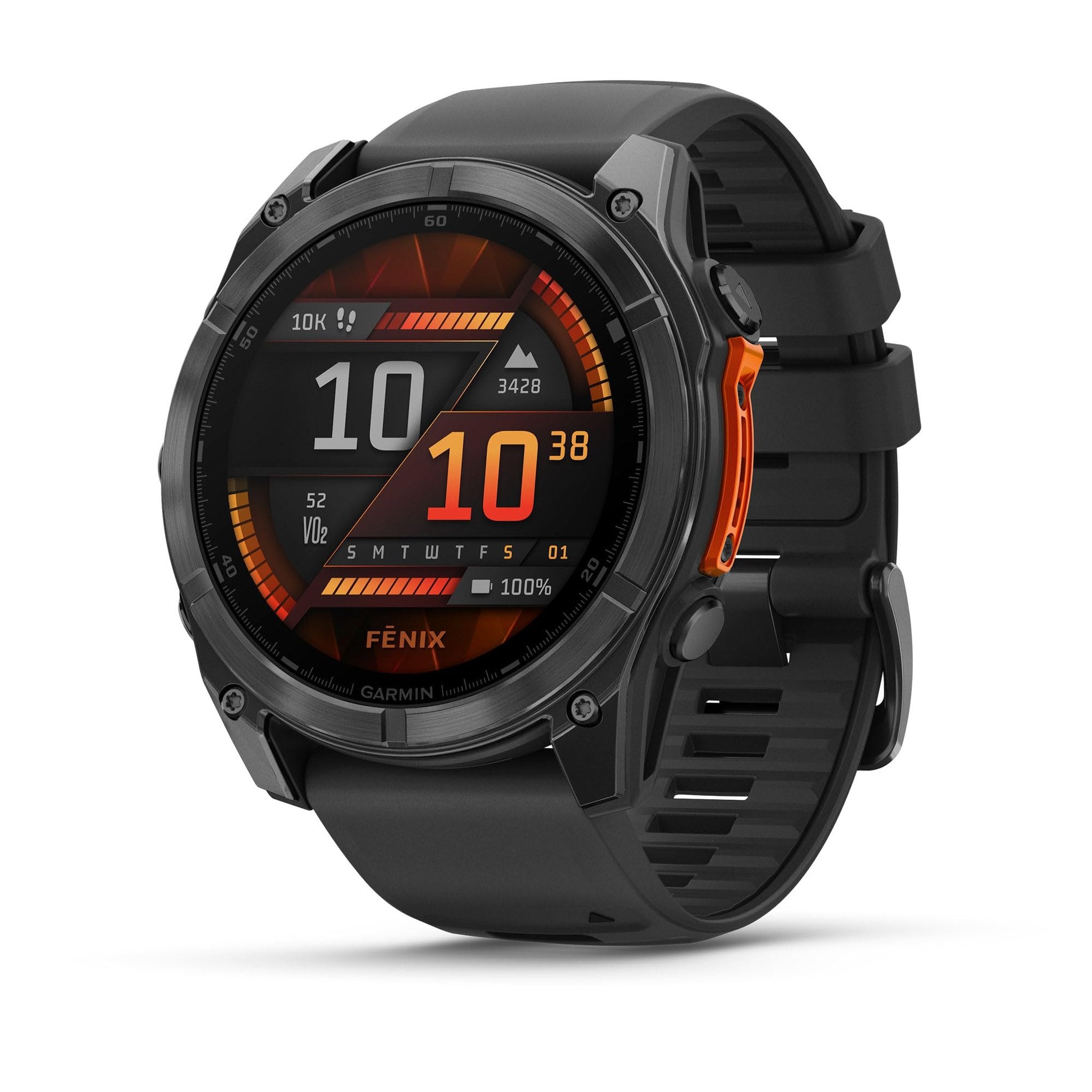 Garmin fēnix® 8 - 51 mm, AMOLED, Premium Multisport GPS Smartwatch, Long-Lasting Battery Life, Dive-Rated, Built-in LED Flashlight, Slate Gray with Black Band Garmin