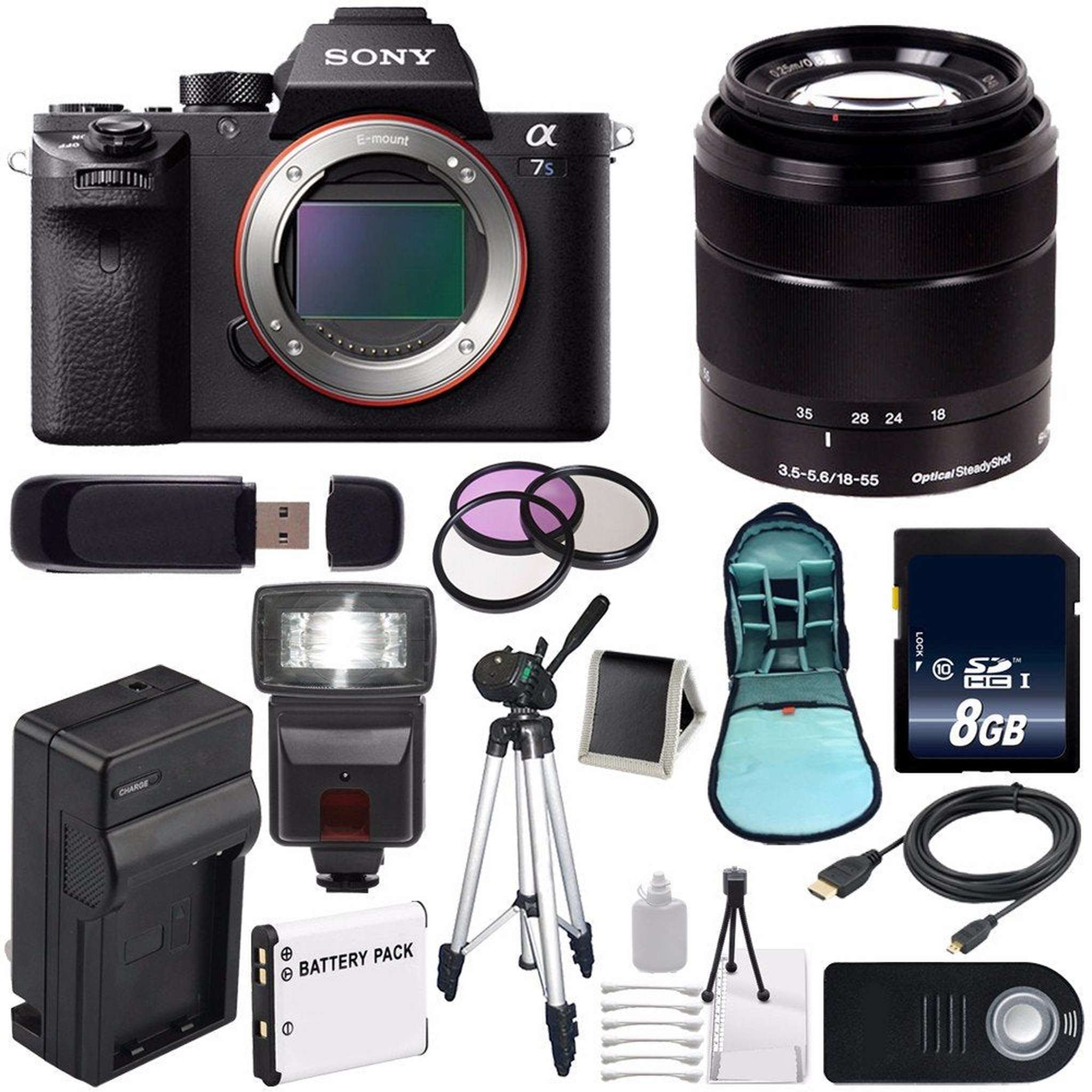 Sony Alpha a7S II a7S Mark II a7SII ILCE7SM2/B Mirrorless Digital Camera International Model + Sony E-Mount SEL 18-55m Sony
