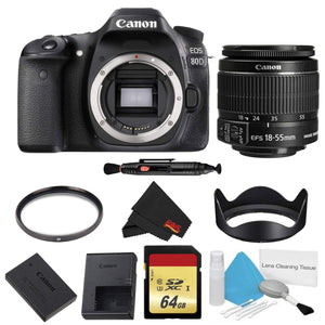 Canon EOS 80D DSLR Camera Body Only Basic Filter w/Memory Bundle International Model Canon