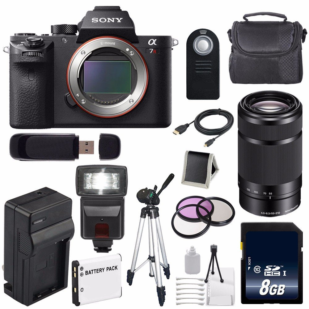 Sony Alpha a7R II Mirrorless Digital Camera International Model + Sony E 55-210mm f/4.5-6.3 OSS E-Mount Lens Black + Sony