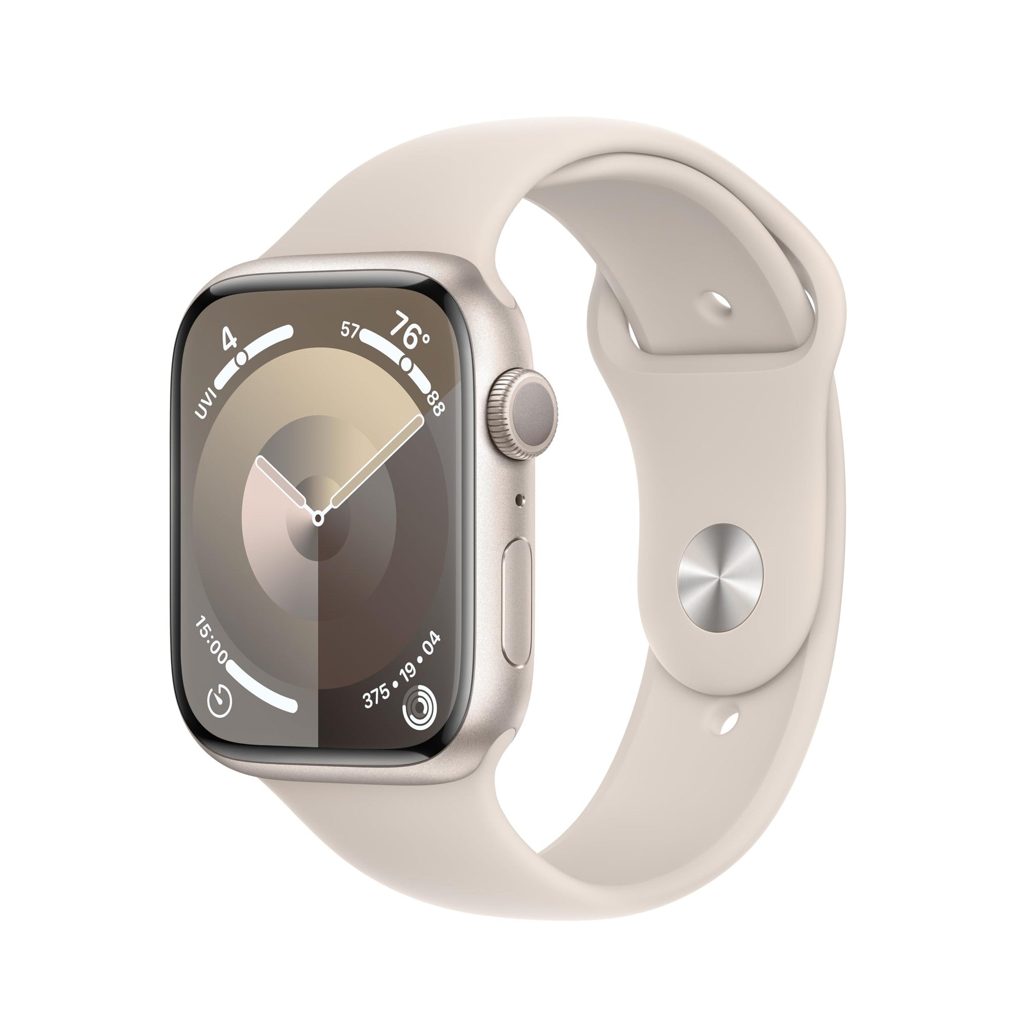Apple Watch Series 9 GPS 45mm Smartwatch with Starlight Aluminum Case with Starlight Sport Band M/L. Apple