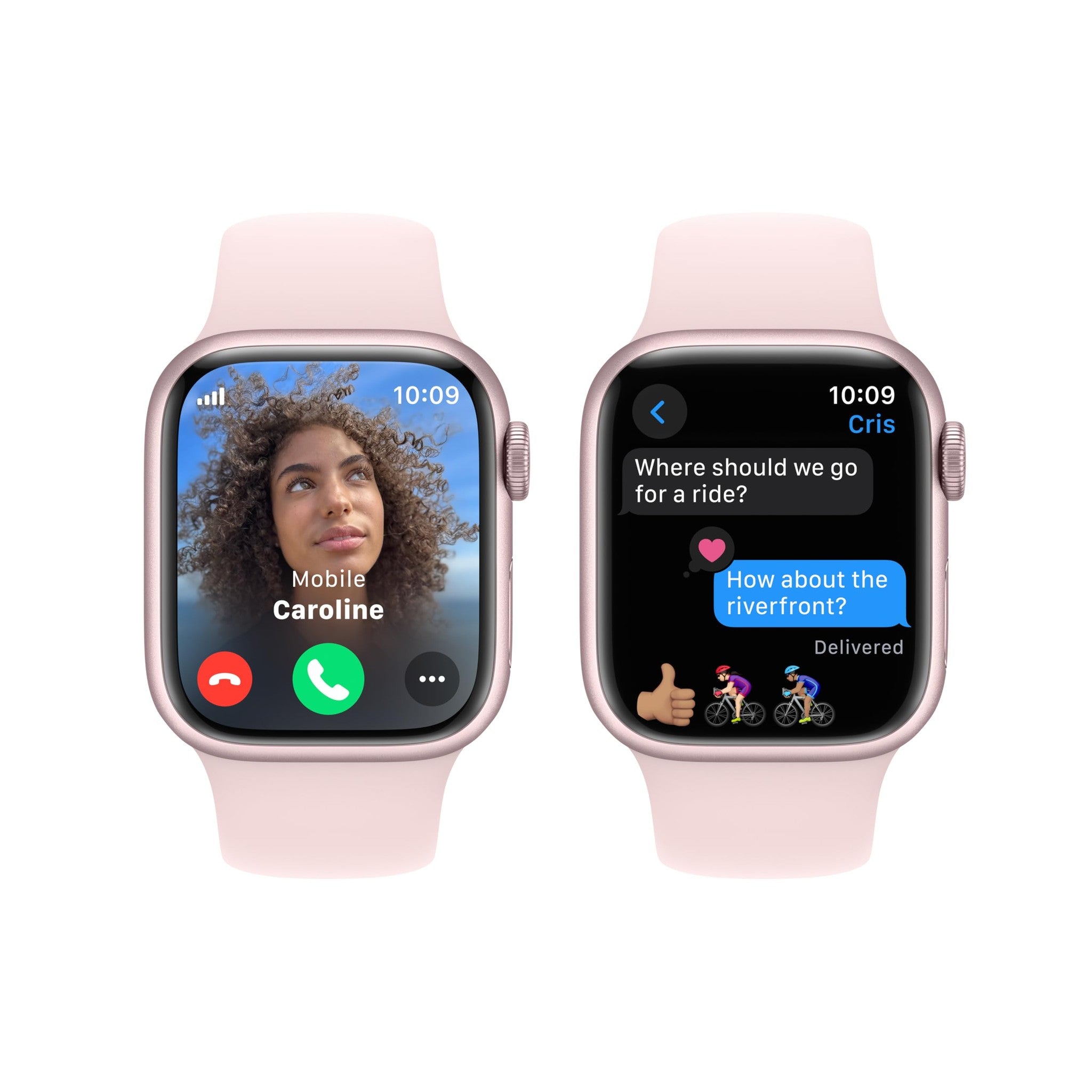 Apple Watch Series 9 GPS + Cellular 41mm Smartwatch with Pink Aluminum Case with Pink Sport Band S/M. Apple