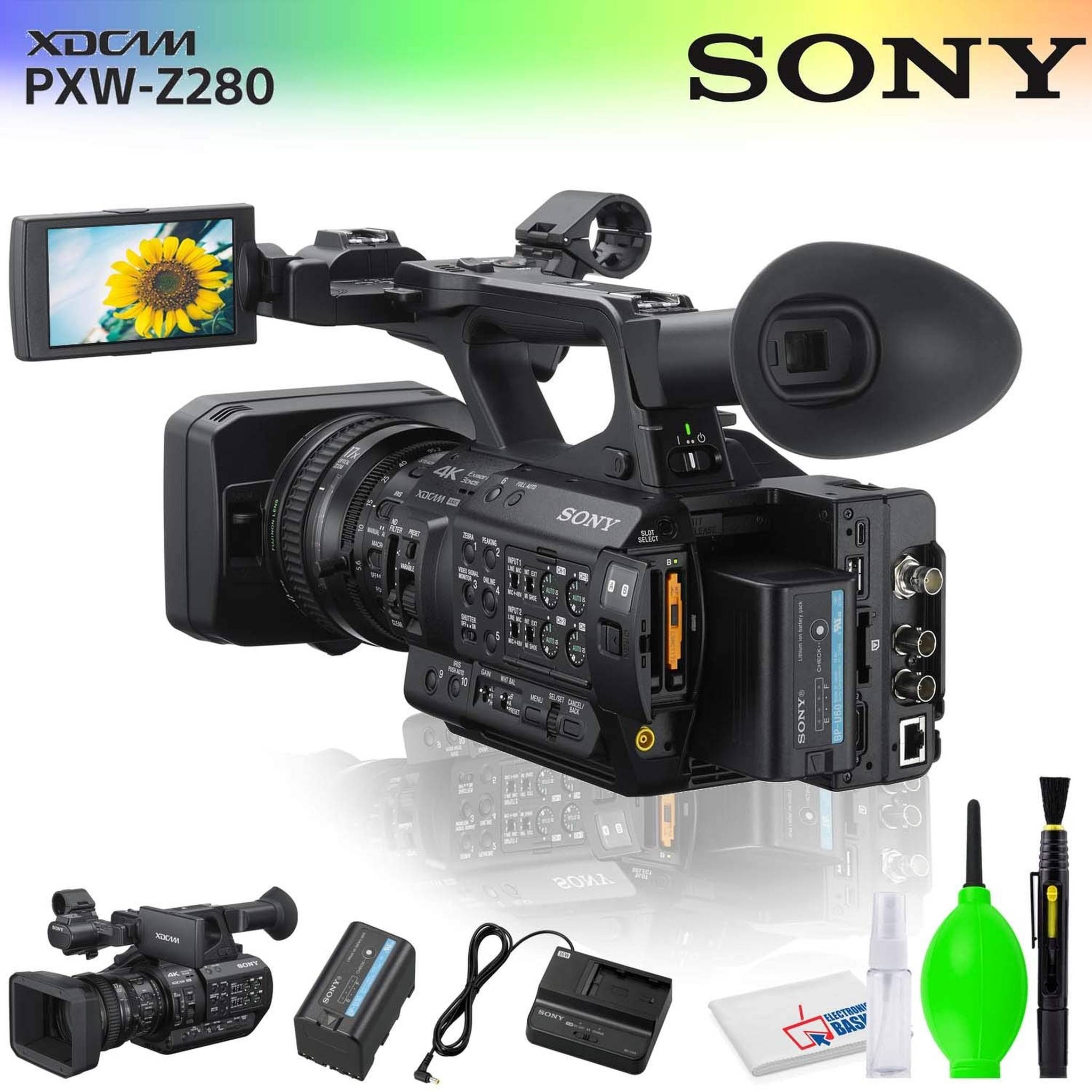Sony PXW-Z280 4K 3-CMOS 1/2" Sensor XDCAM Camcorder Accessory Bundle Sony