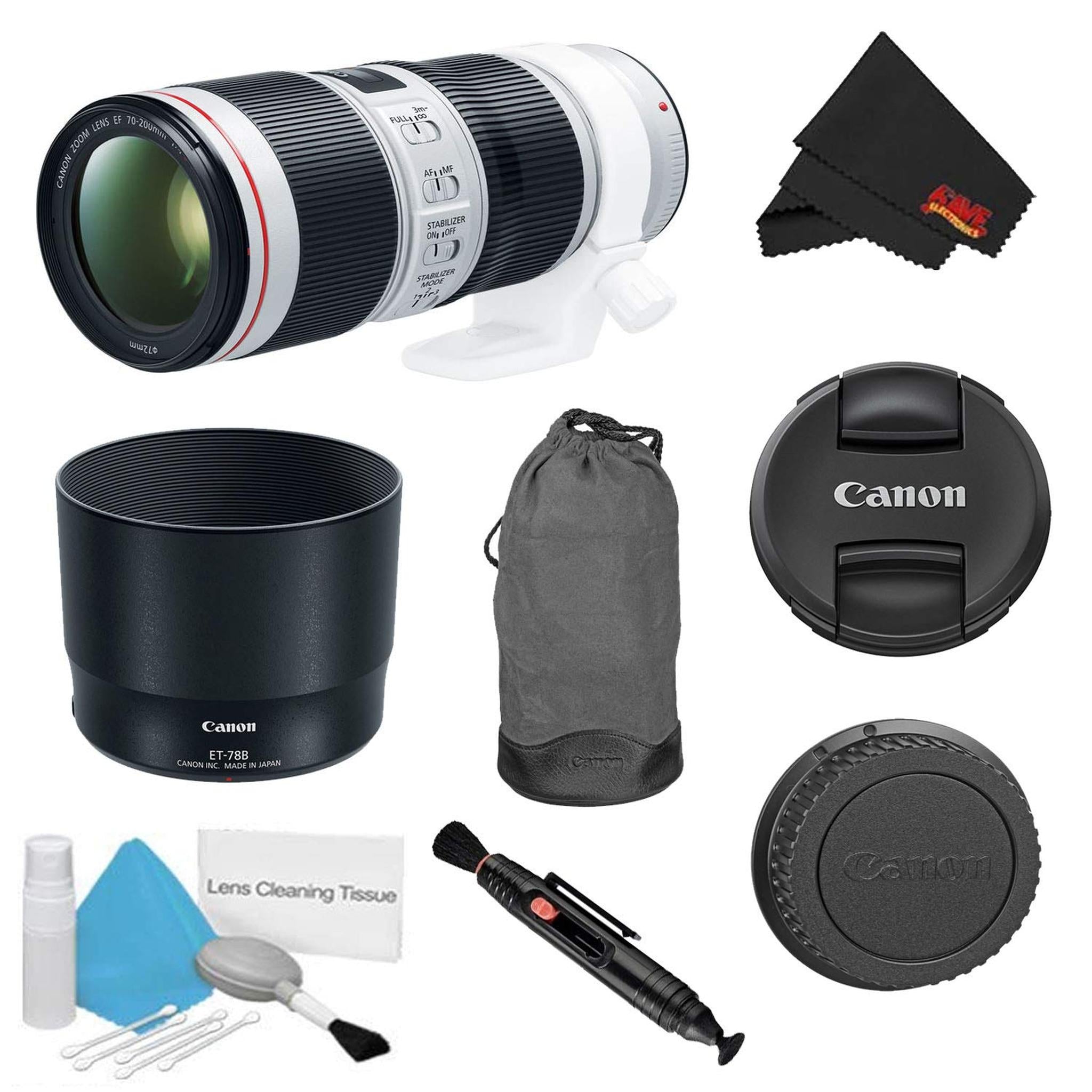 Canon EF 70-200mm f/4L is II USM Lens Bundle International Model Canon