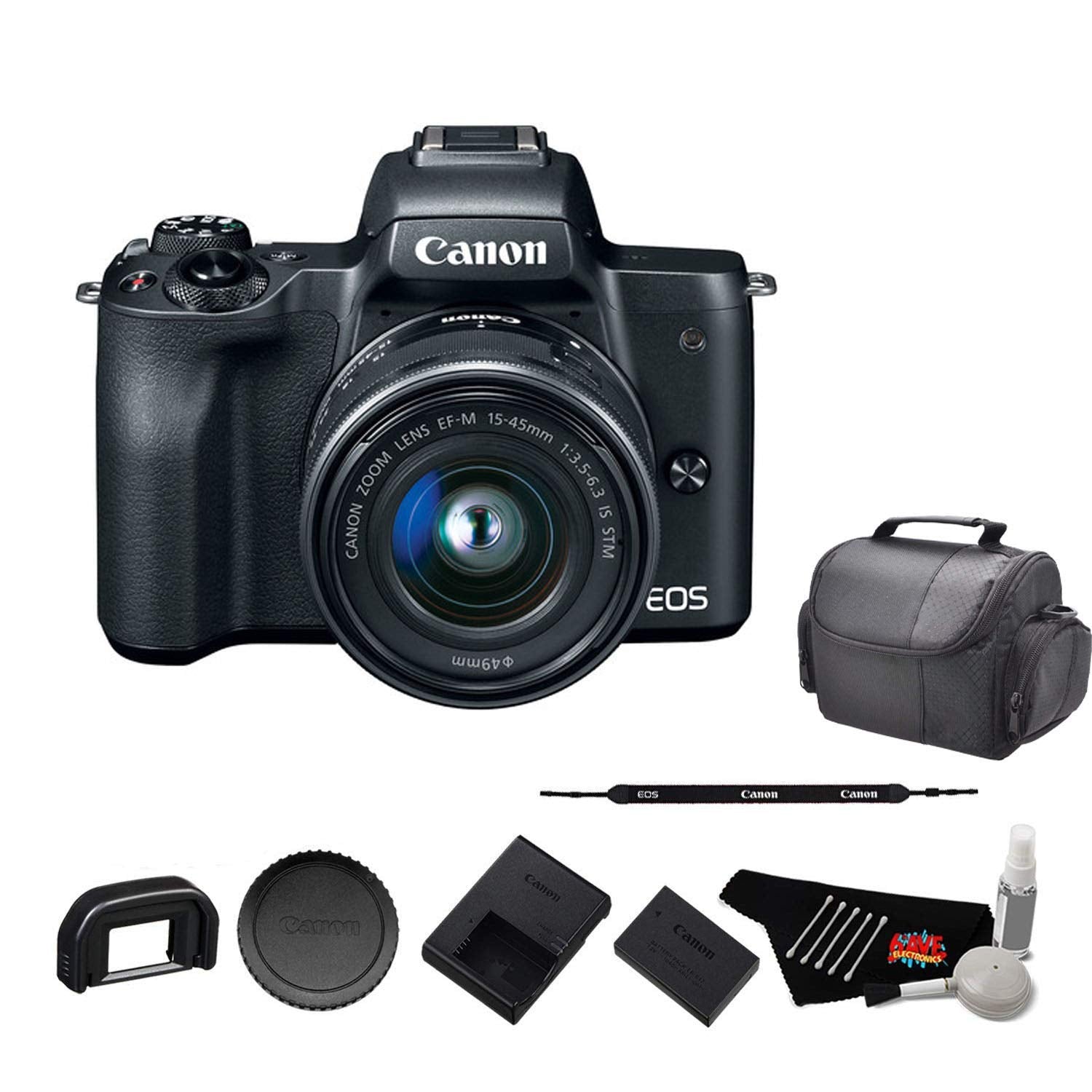 Canon EOS M50 Mirrorless Digital Camera with 15-45mm Lens and 4K Video 2680C011 Starter Bundle - International Model