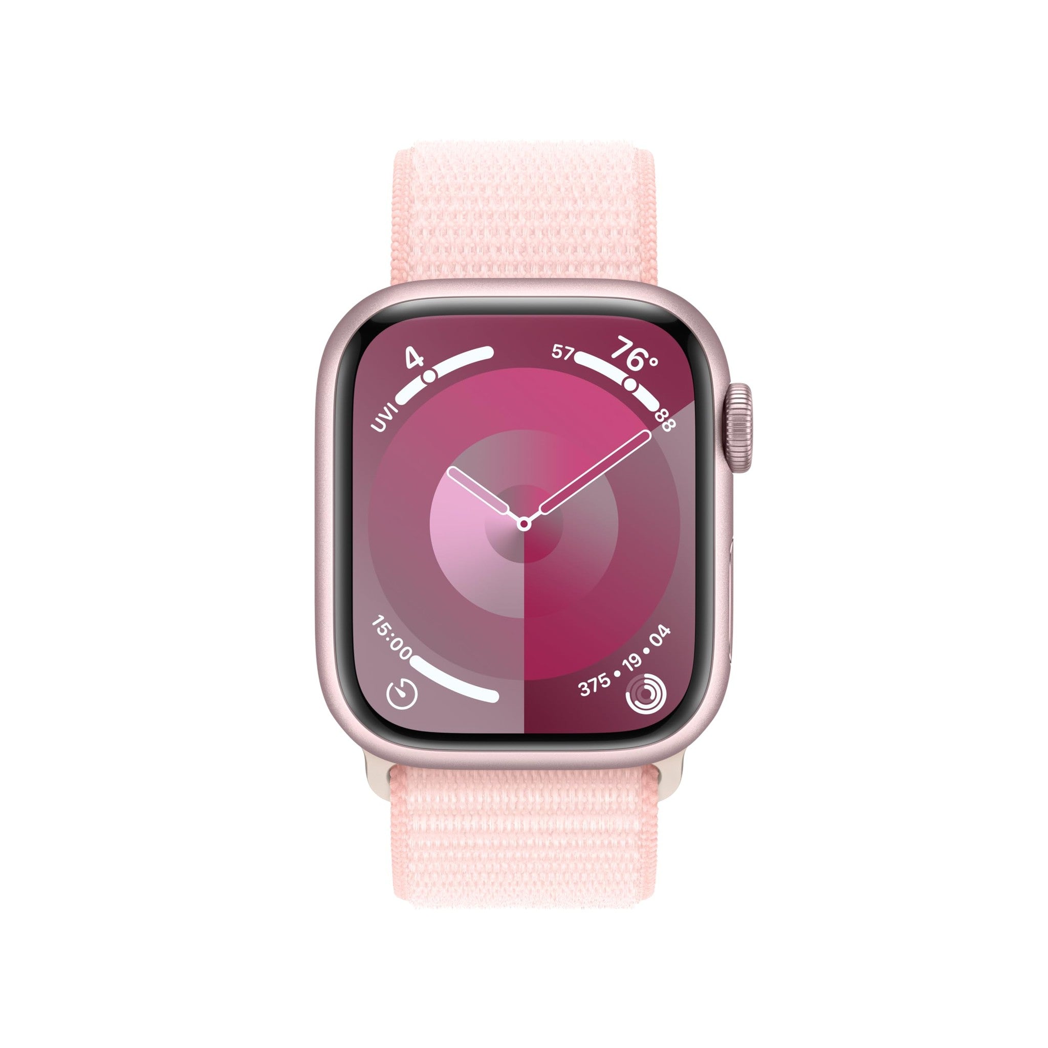 Apple Watch Series 9 GPS + Cellular 41mm Smartwatch with Pink Aluminum Case with Pink Sport Loop. Carbon Neutral Apple