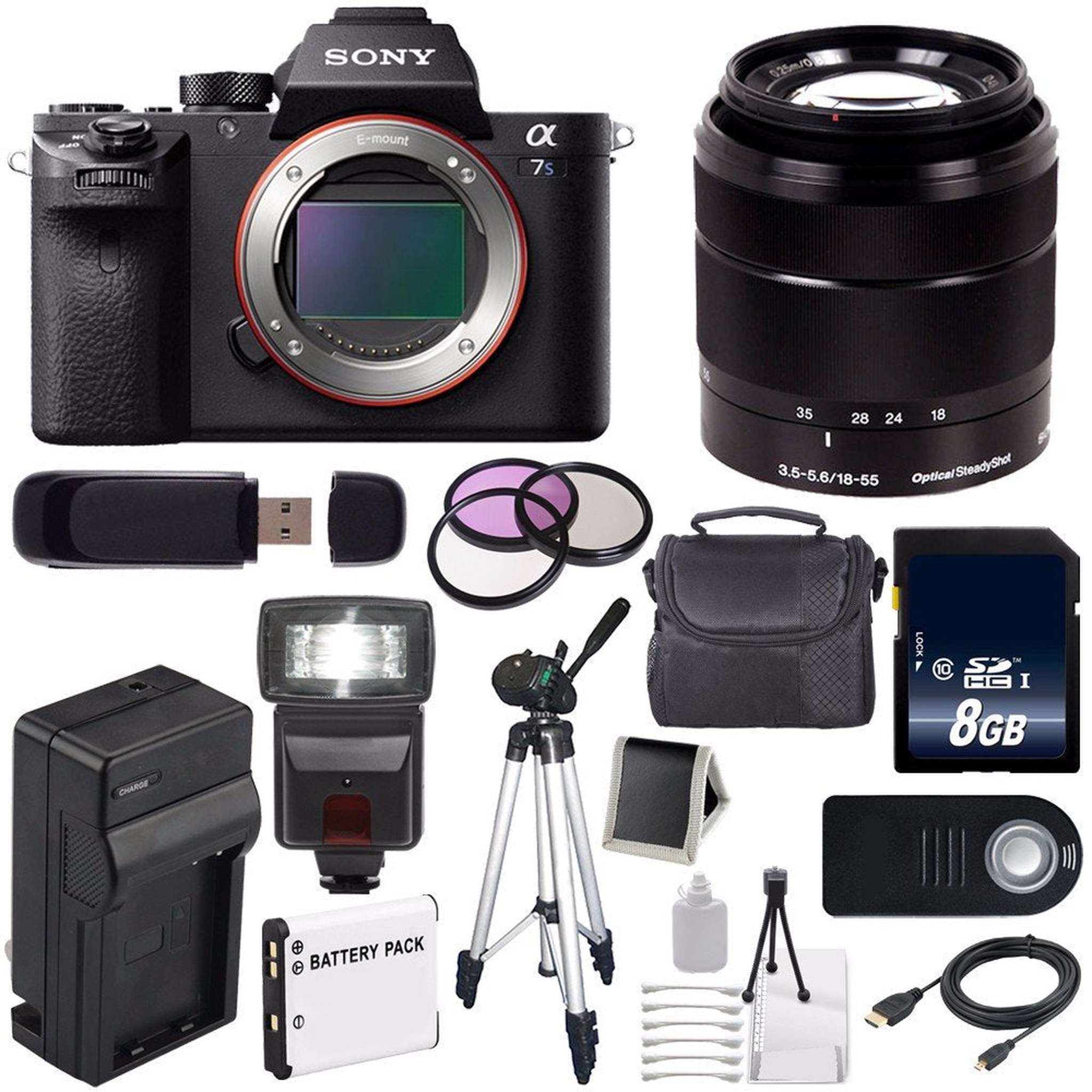Sony Alpha a7S II a7S Mark II a7SII ILCE7SM2/B Mirrorless Digital Camera International Model + Sony E-Mount SEL 18-55m Sony