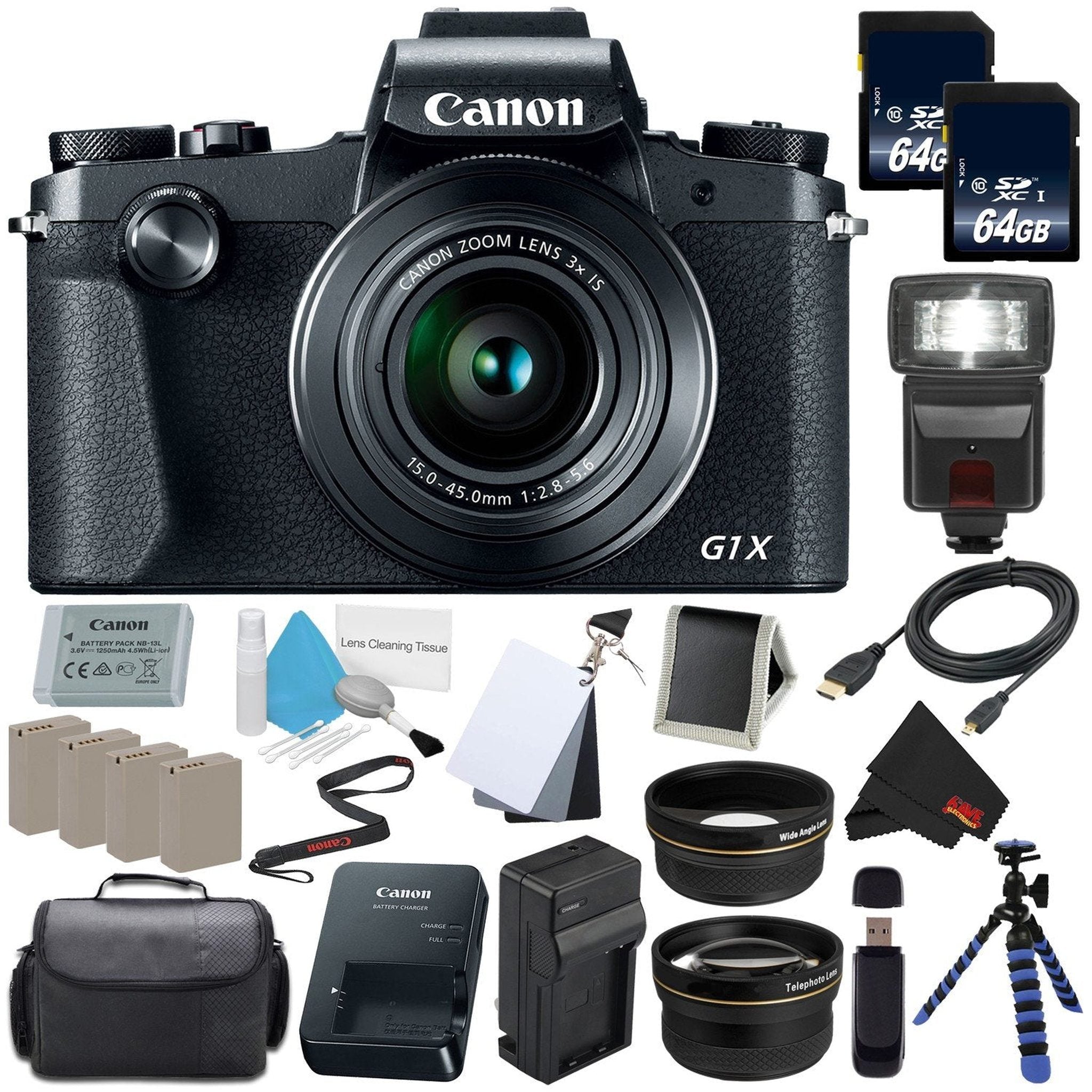 6Ave Canon PowerShot G1 X Mark III Digital Camera #2208C001 International Version No Warranty + Replacement Lithium Io Canon