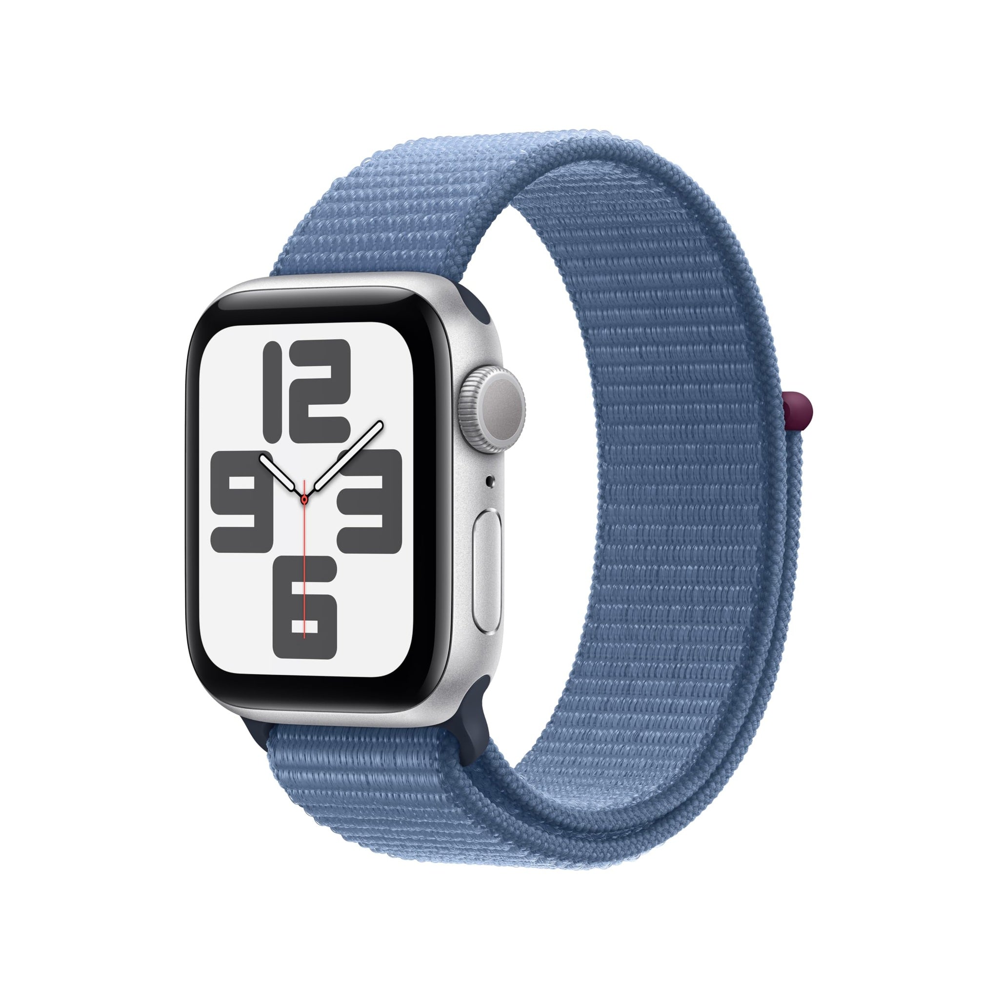 Apple Watch SE 2nd Gen GPS 40mm Smartwatch with Silver Aluminum Case with Winter Blue Sport Loop. Fitness & Sleep Tracker, Crash Detection, Heart Rate Monitor, Carbon Neutral - Used Apple