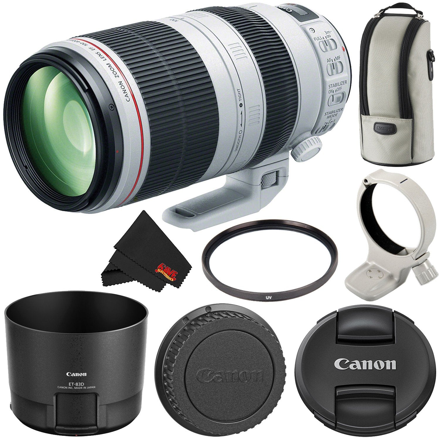 Canon EF 100-400mm f/4.5-5.6L is II USM Zoom Lens International Version Starter Bundle - Used