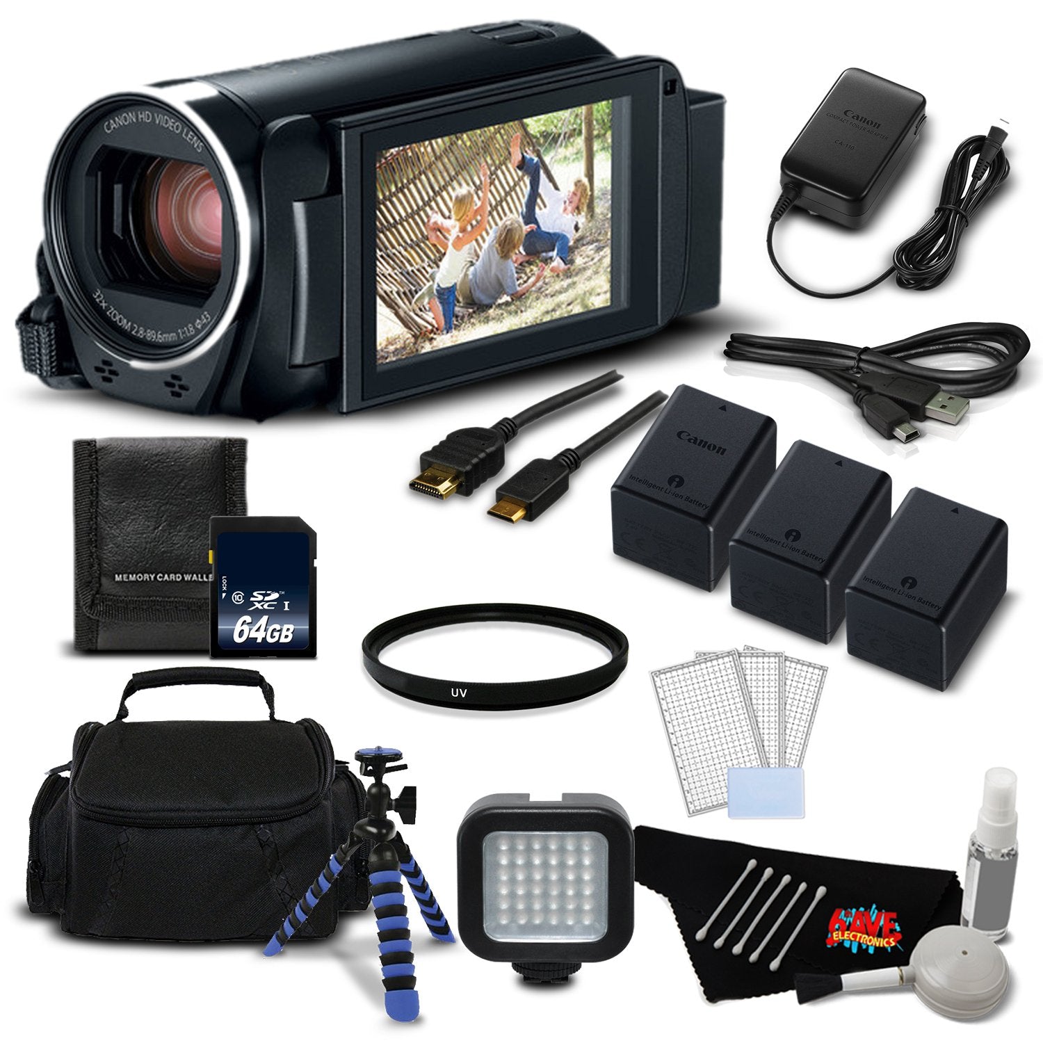 Canon VIXIA HF R800 Camcorder (Black) Full HD 1080p - Gold Level Bundle