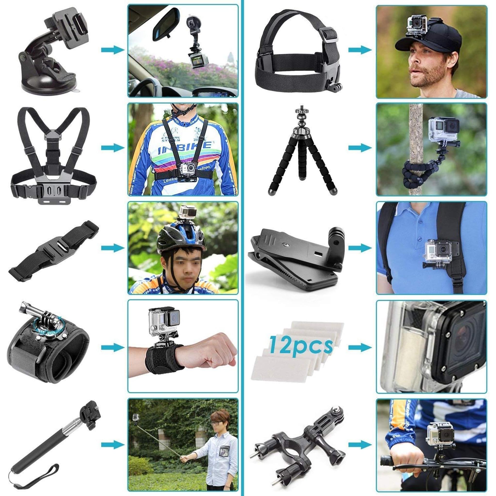 GoPro HERO9 Black with 64GB Card & 50 Piece Accessory Kit Base Bundle GoPro