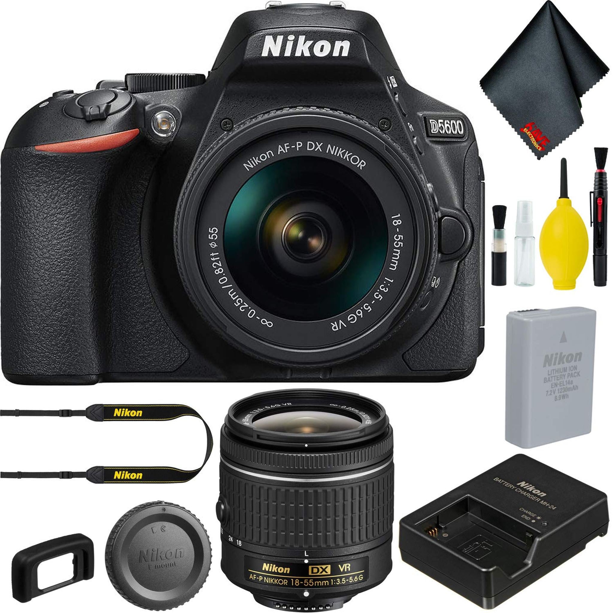 Nikon D5600 DSLR Camera with 18-55mm Lens Basic Bundle Nikon