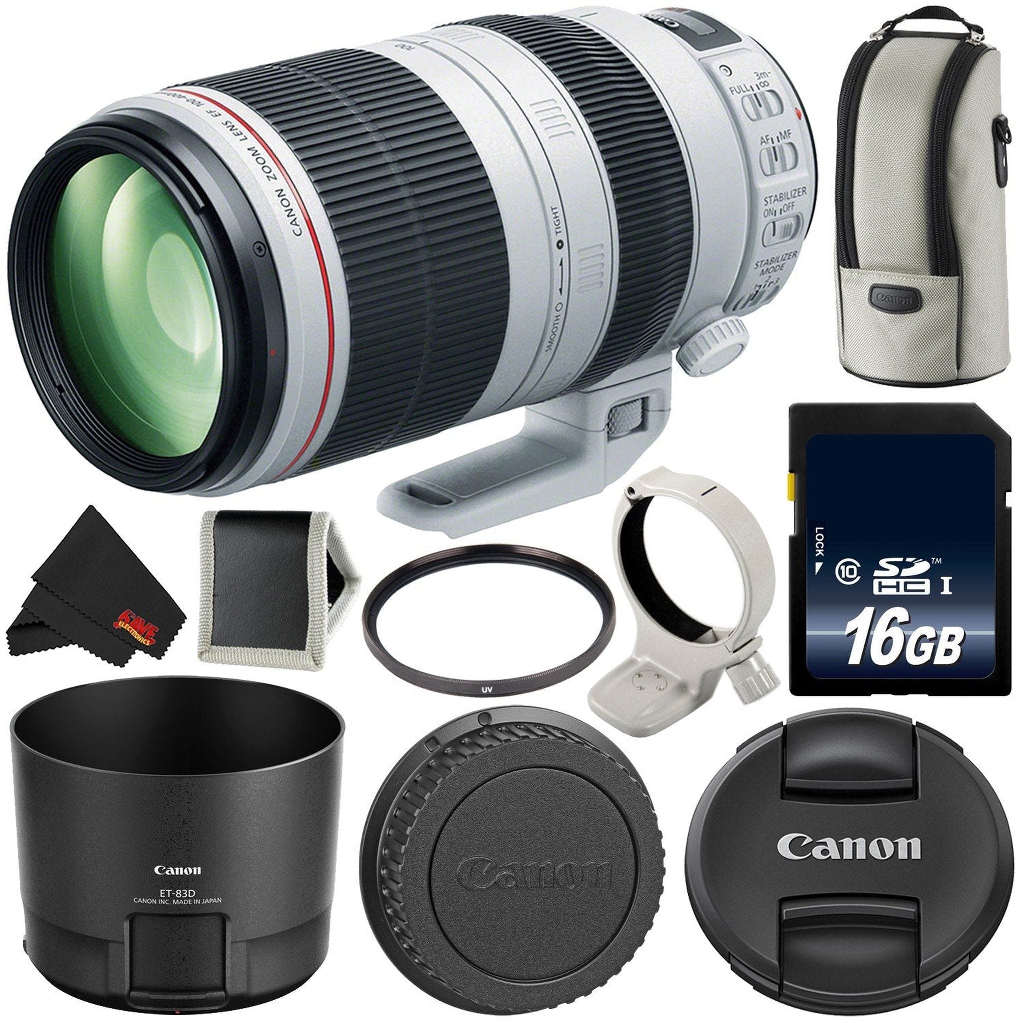 Canon EF 100-400mm f/4.5-5.6L is II USM Zoom Lens International Version Essential Bundle - Used