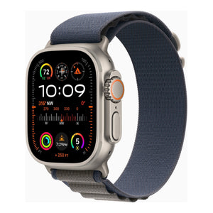 Apple Watch Ultra 2 GPS + Cellular 49mm Smartwatch with Rugged Titanium Case & Blue Alpine Loop Medium. Carbon Neutral Apple
