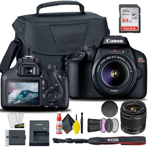 Canon EOS 4000D / Rebel T100 DSLR Camera with 18-55mm Lens 58mm Filters Intl Bundle Canon