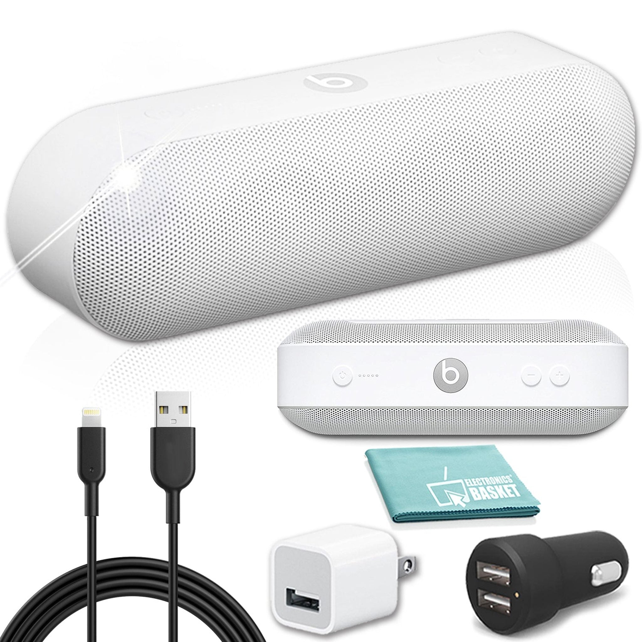 Beats Pill Speaker in White Premium Charger Bundle Beats