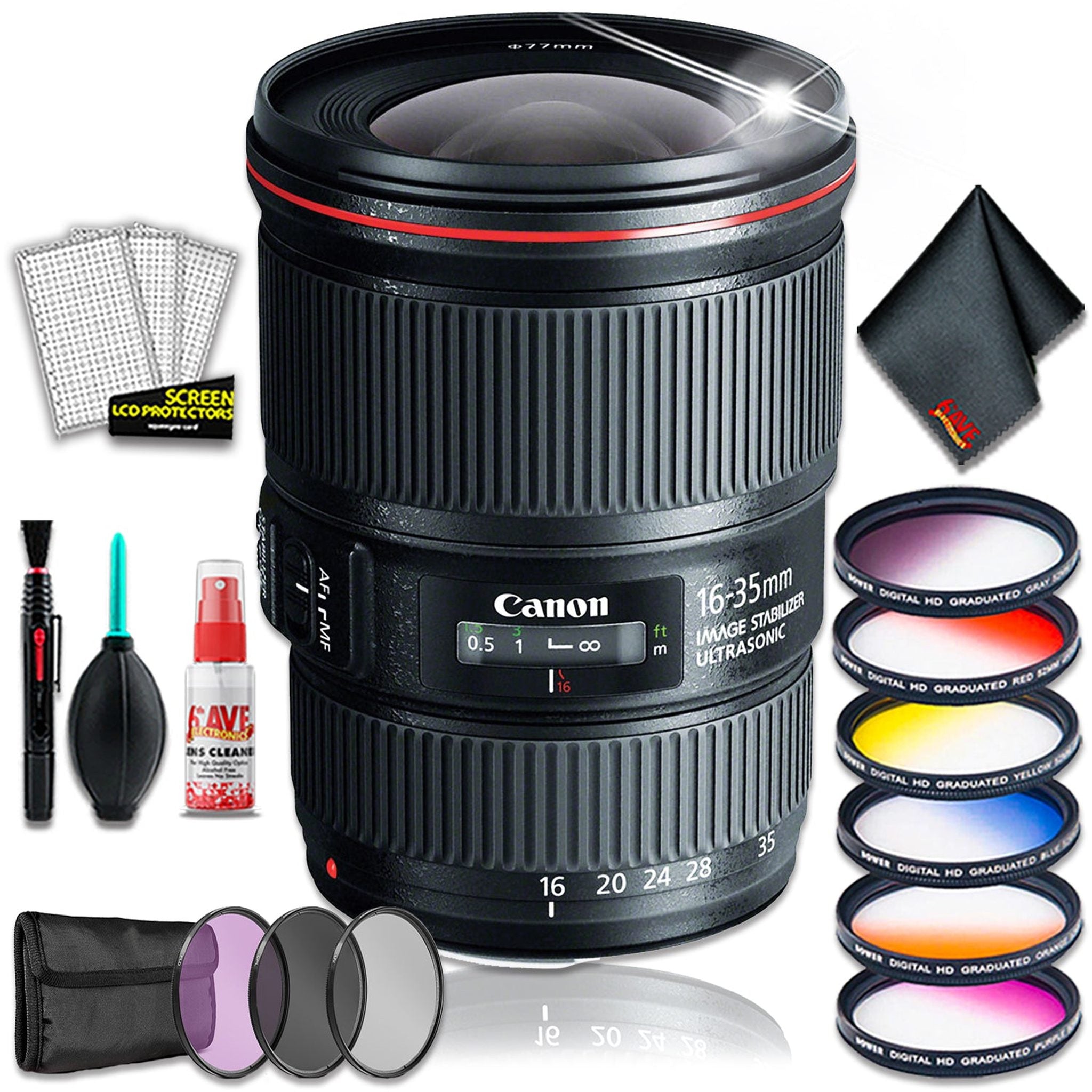 Canon EF 16-35 4.0 f/4 L IS USM Intl Model With Premium Lens Filters Canon