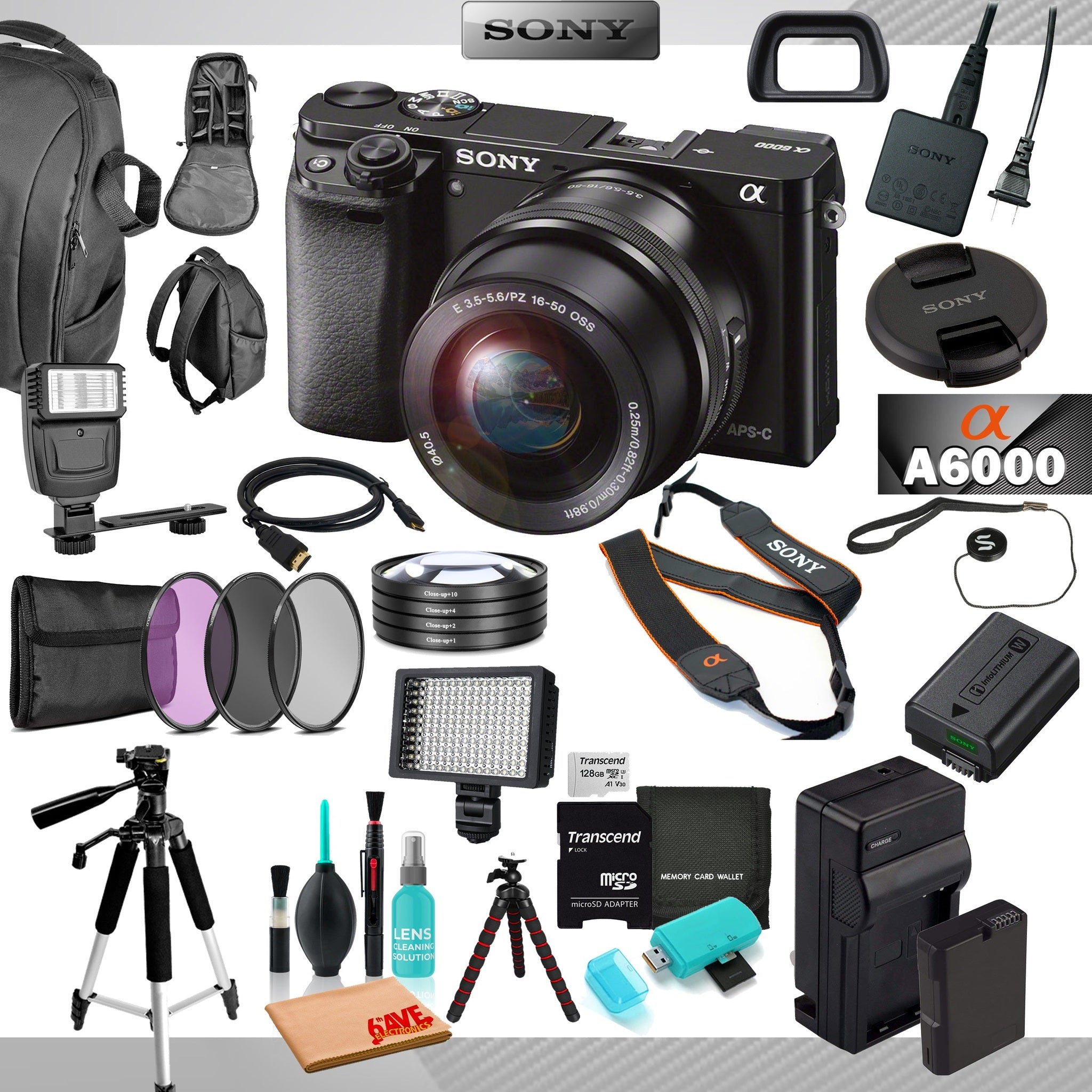 Sony Alpha a6000 Mirrorless Camera, 24.3MP APS HD CMOS Sensor, BIONZ X Image Processor, 3.0" 921k-Dot Xtra Fine Tilting LCD Sony