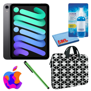 Apple iPad Mini 6 64GB, Cellular, Space Gray Bundle with Zipper Sleeve Apple