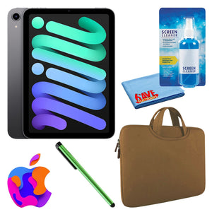Apple iPad Mini 6 64GB, Cellular, Space Gray Bundle with Zipper Sleeve Apple