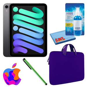 Apple iPad Mini 6 64GB, Cellular, Space Gray Bundle with Zipper Sleeve Apple