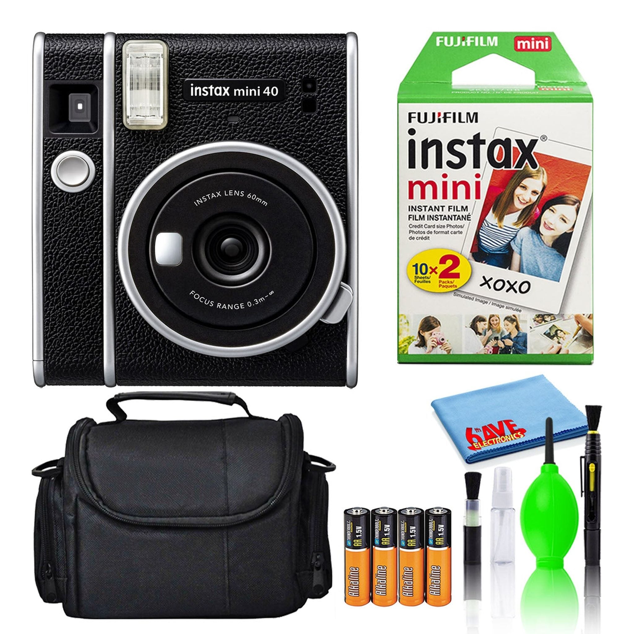 Fujifilm Instax Mini 40 Instant Film Camera with 20-Films + Bag + 4-Batteries Fujifilm