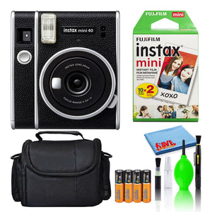 Fujifilm Instax Mini 40 Instant Film Camera with 20-Films + Bag + 4-Batteries Fujifilm
